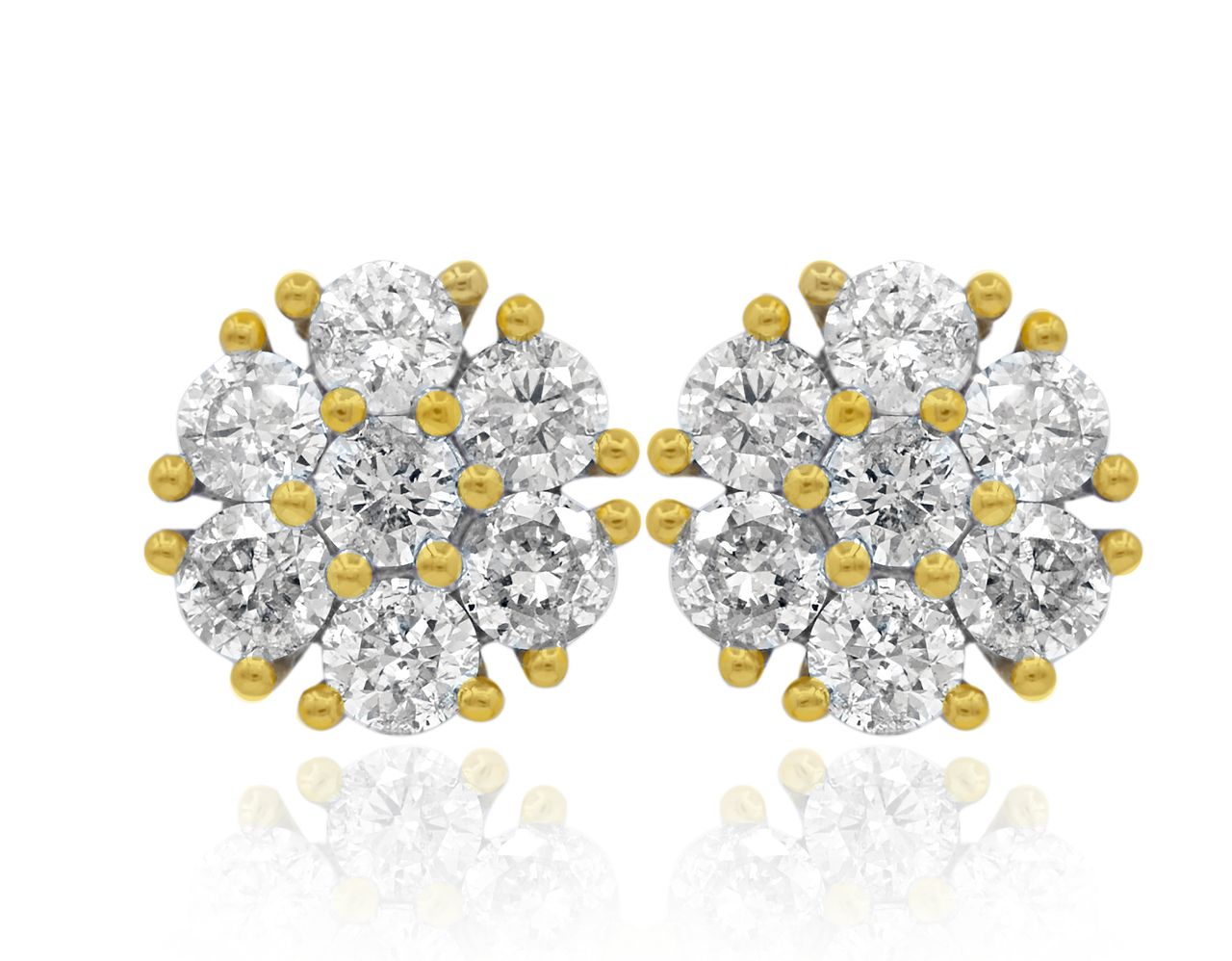 Lab Grown Flower Cluster Studs