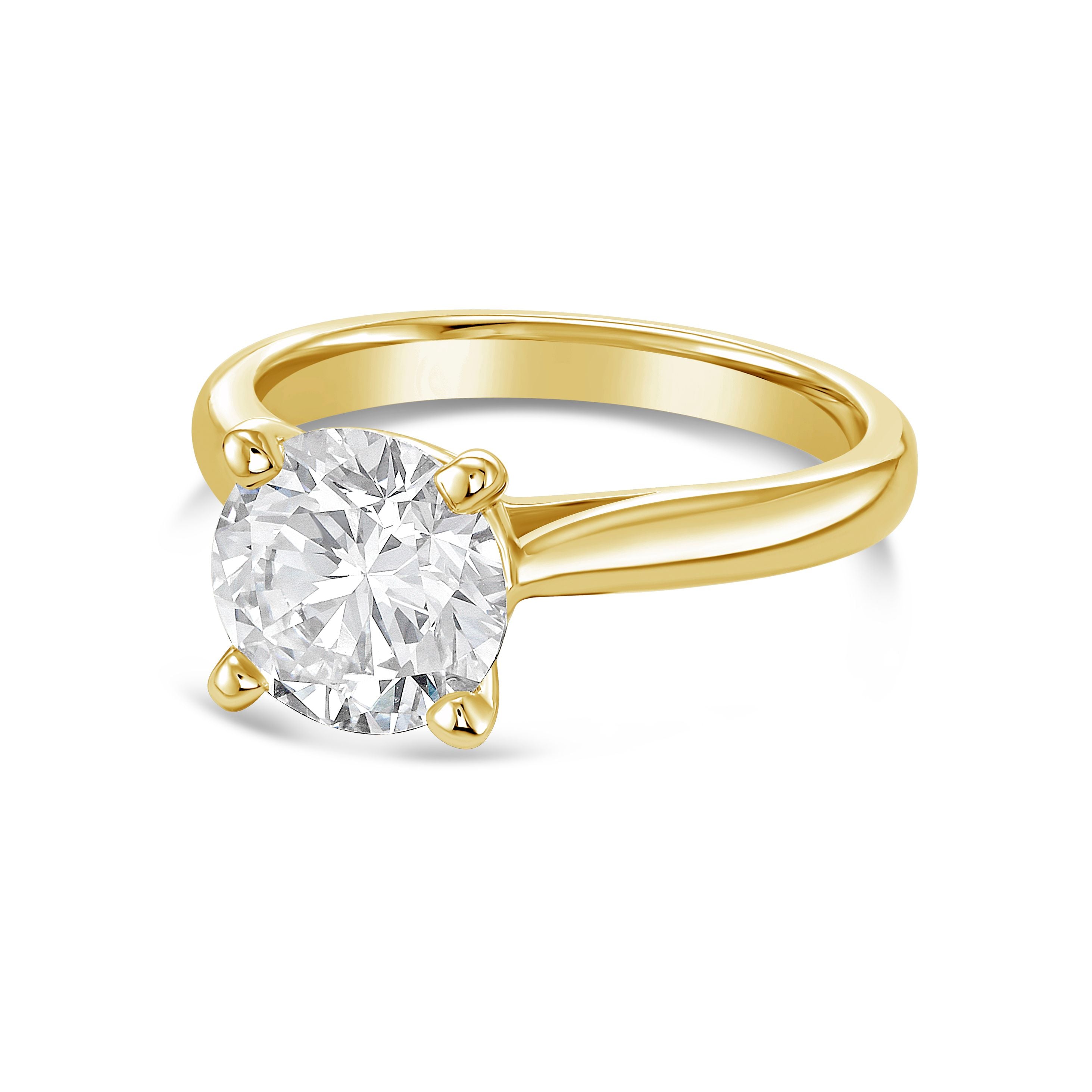 Lab Grown Round Solitaire Engagement Ring