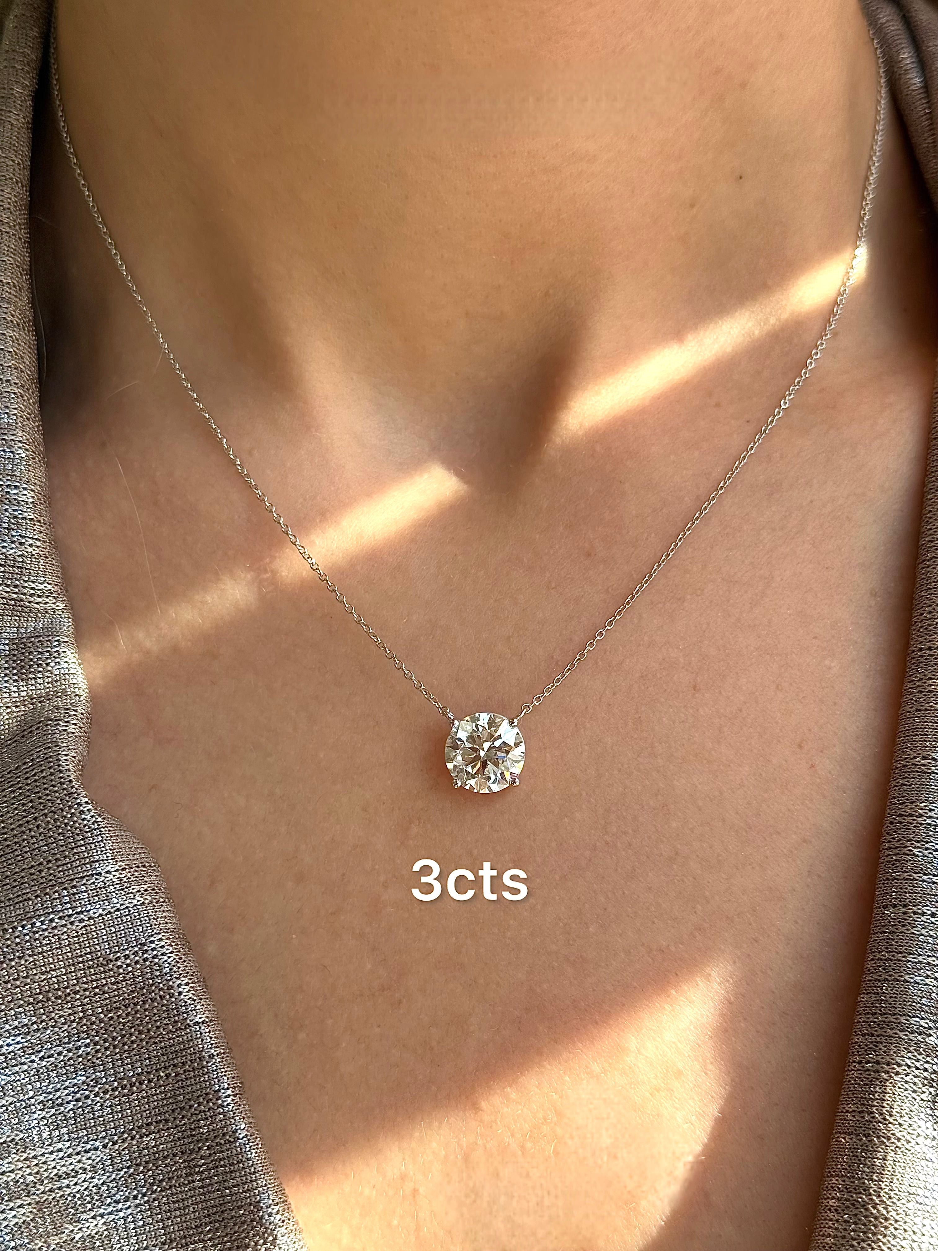 Lab Grown Round East West Diamond Pendant