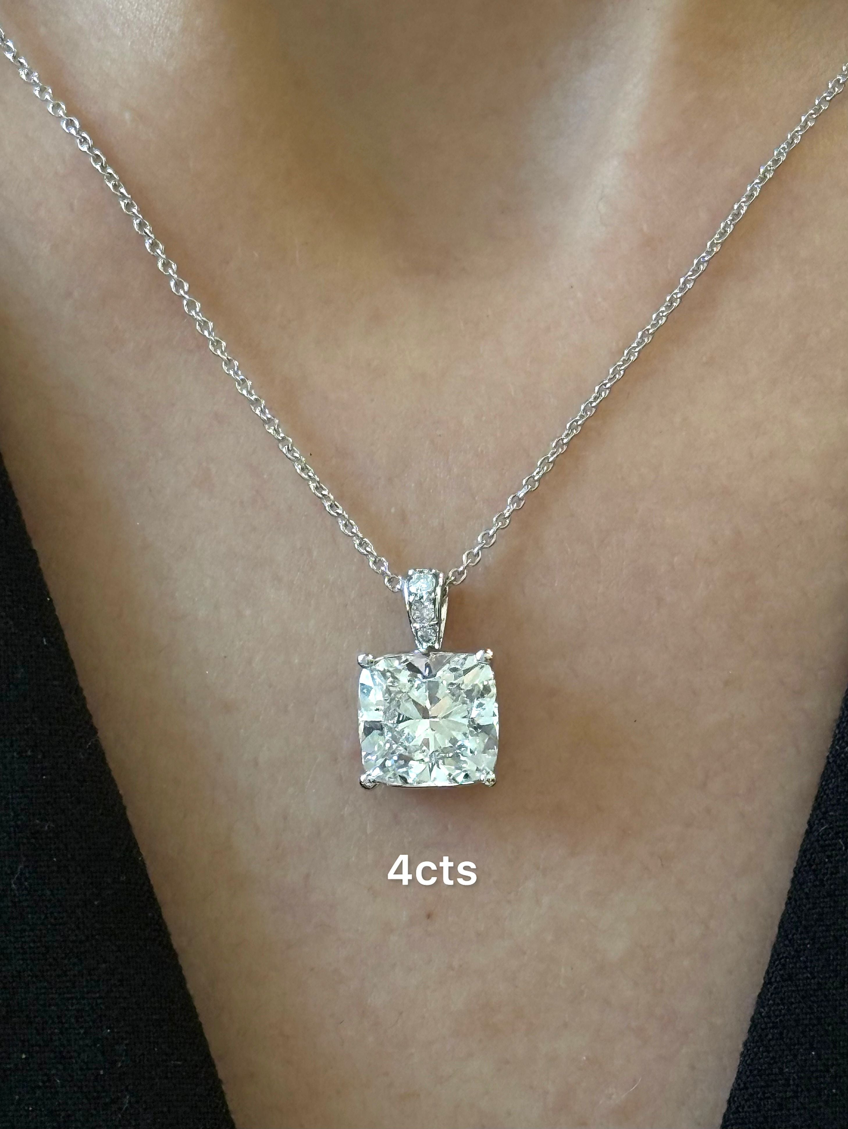 Lab Grown Cushion Diamond Pendant