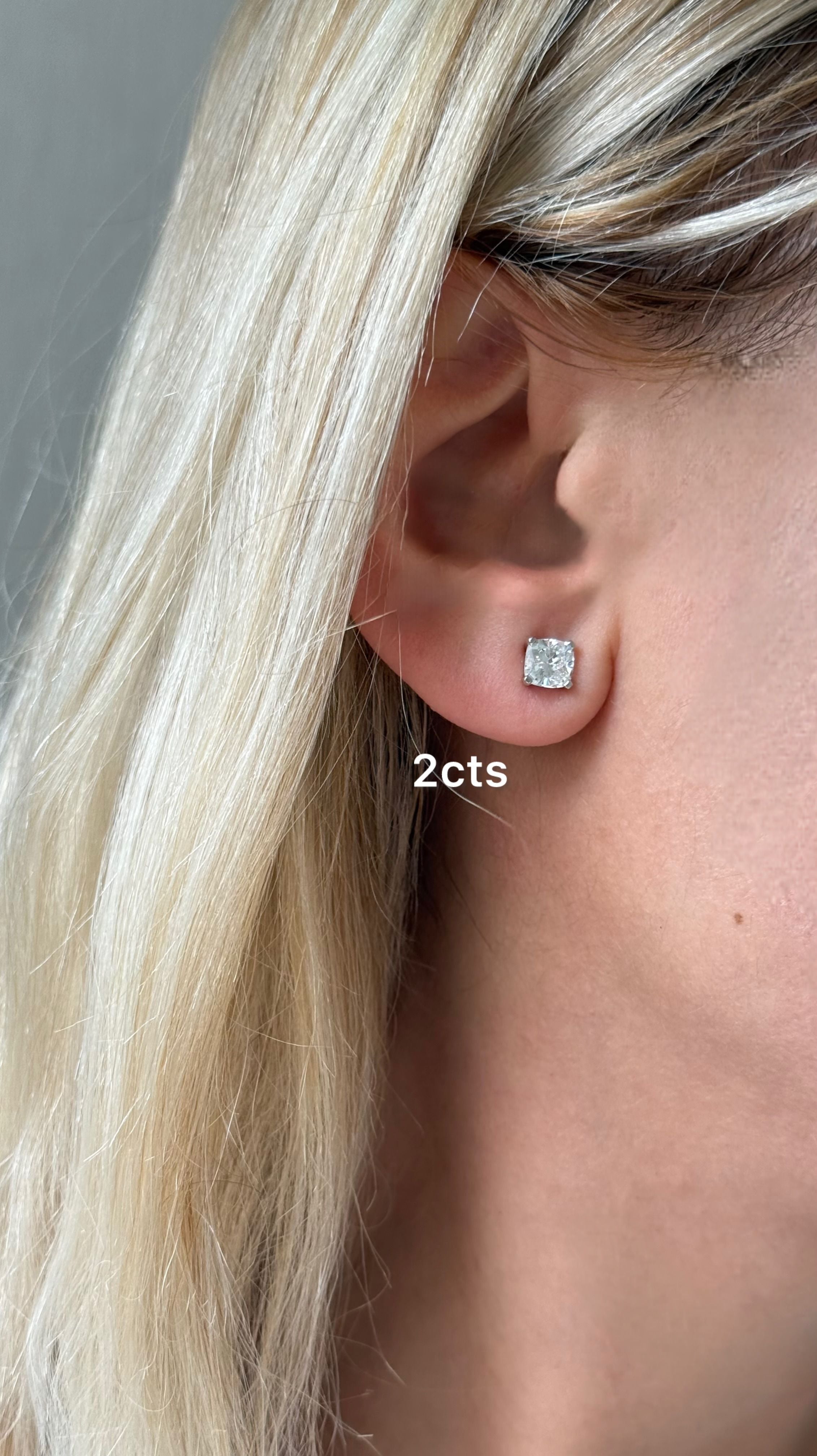 Lab Grown Cushion Diamond Studs