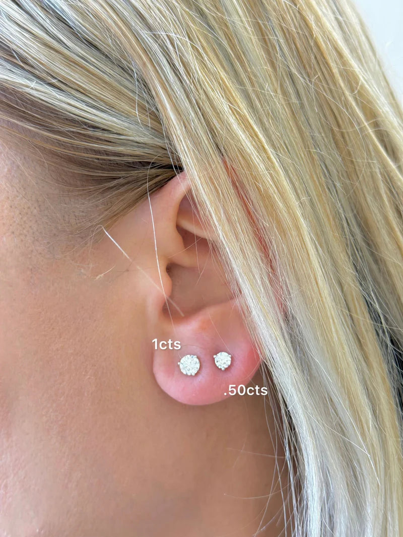Lab Grown Martini Round Diamond Studs
