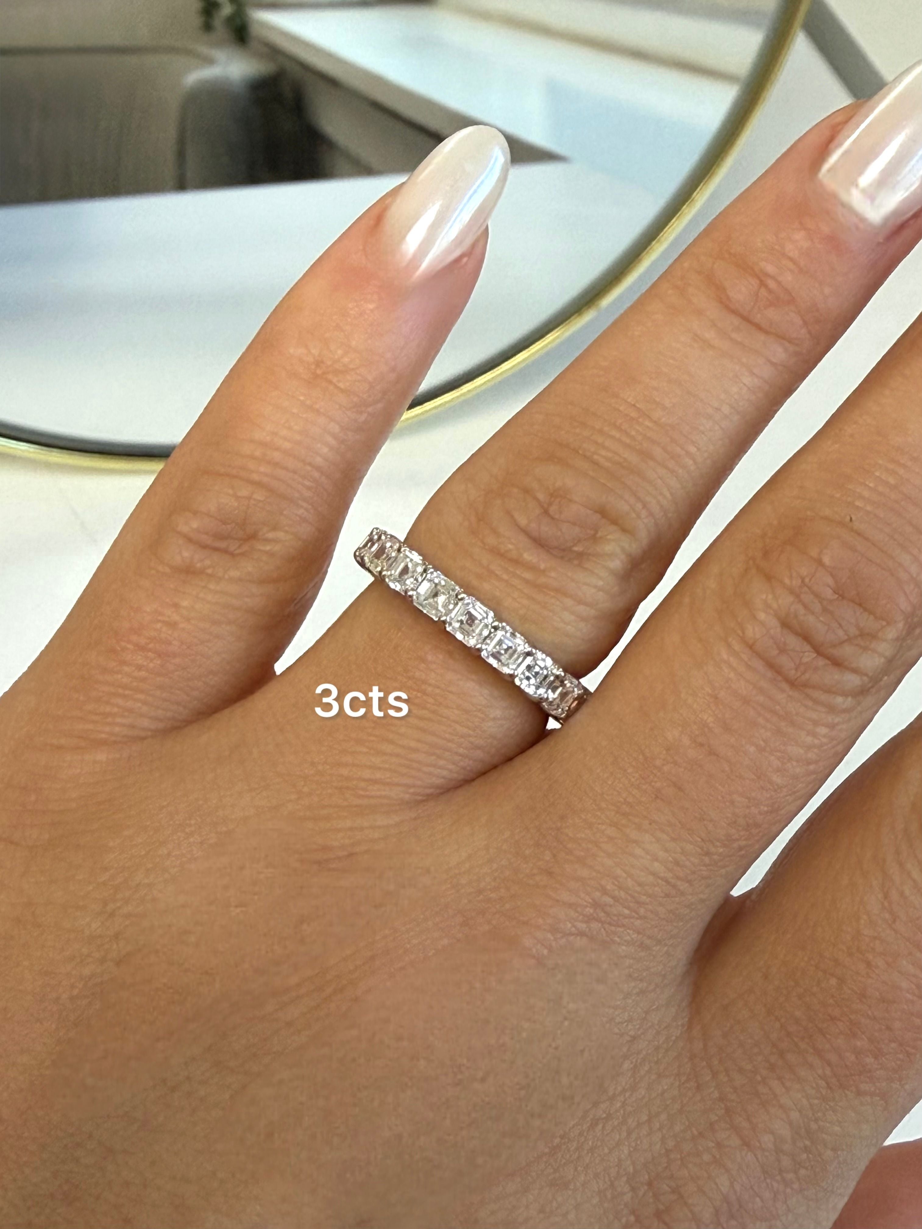 Lab Grown Asscher Eternity Band