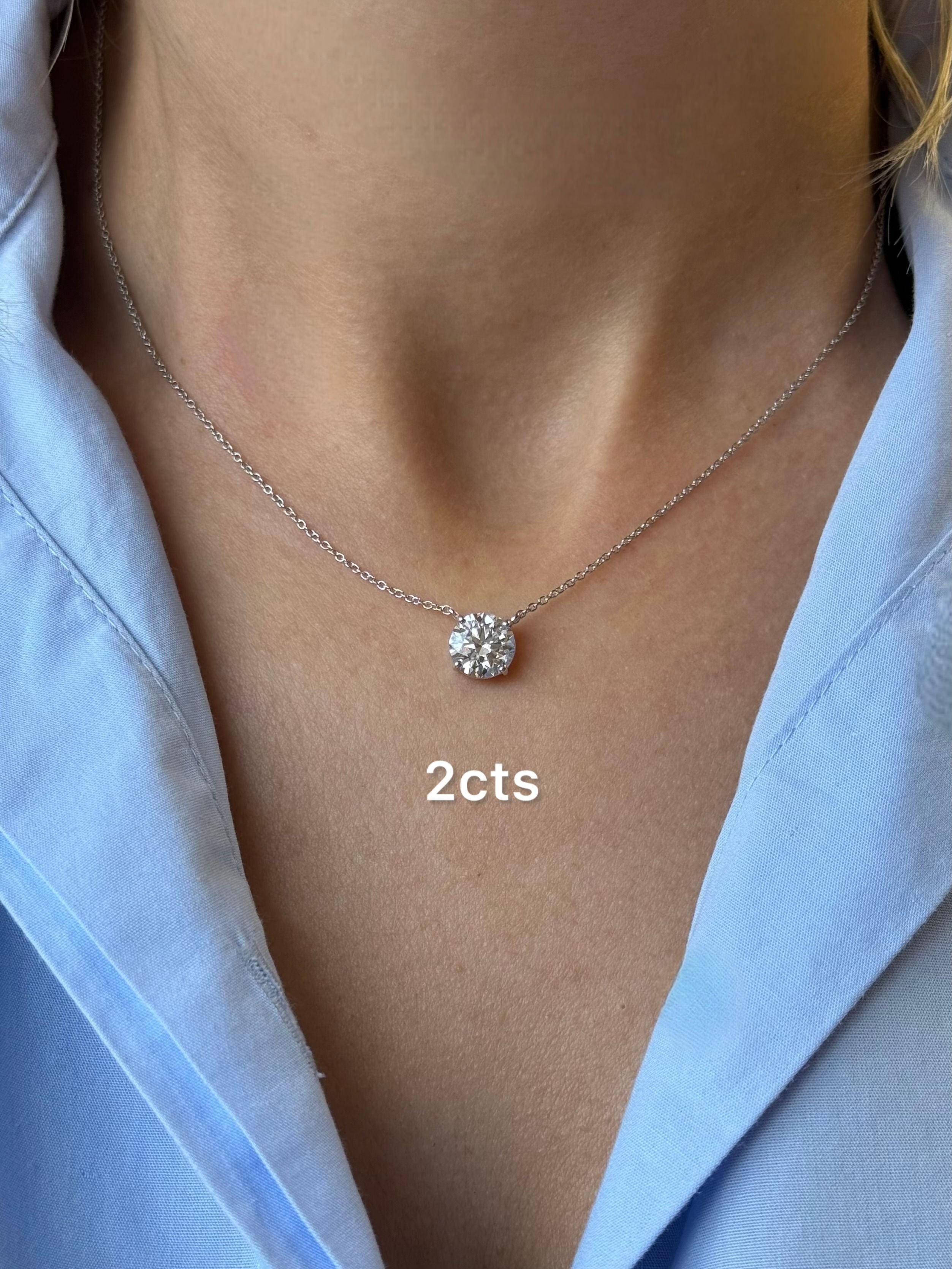 Lab Grown Round East West Diamond Pendant