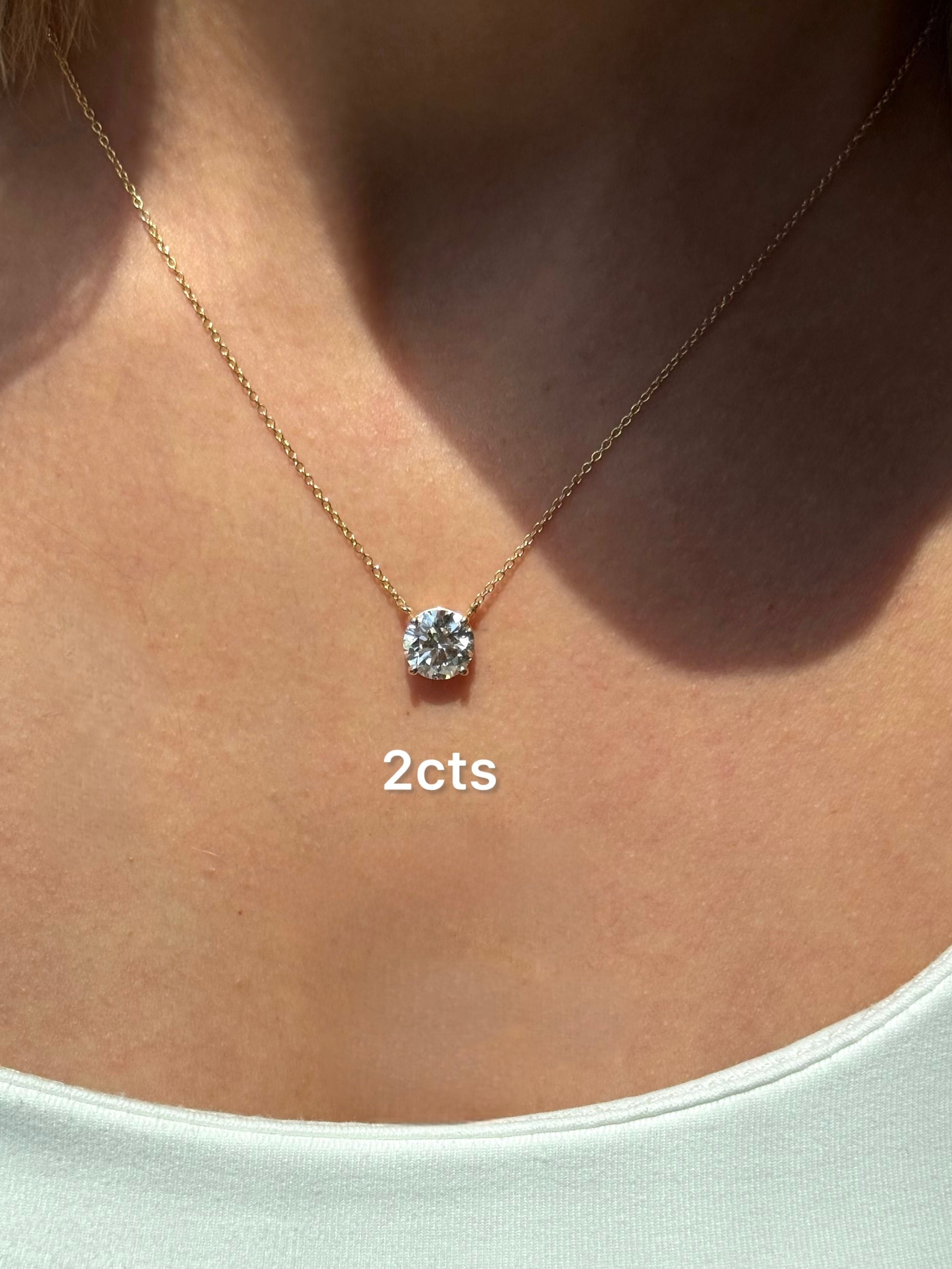 Lab Grown Round East West Diamond Pendant