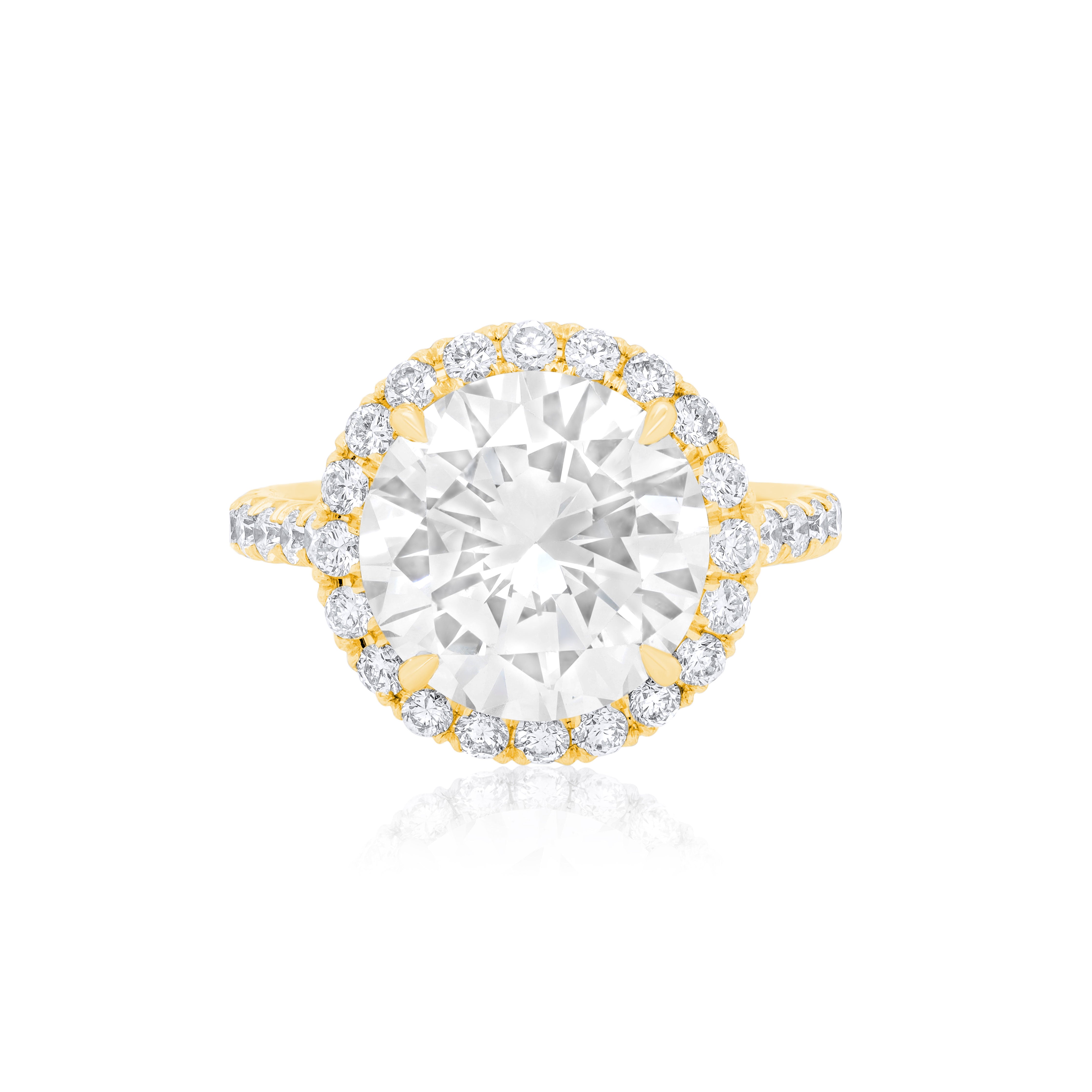 Lab Grown Round Pave Halo Ring