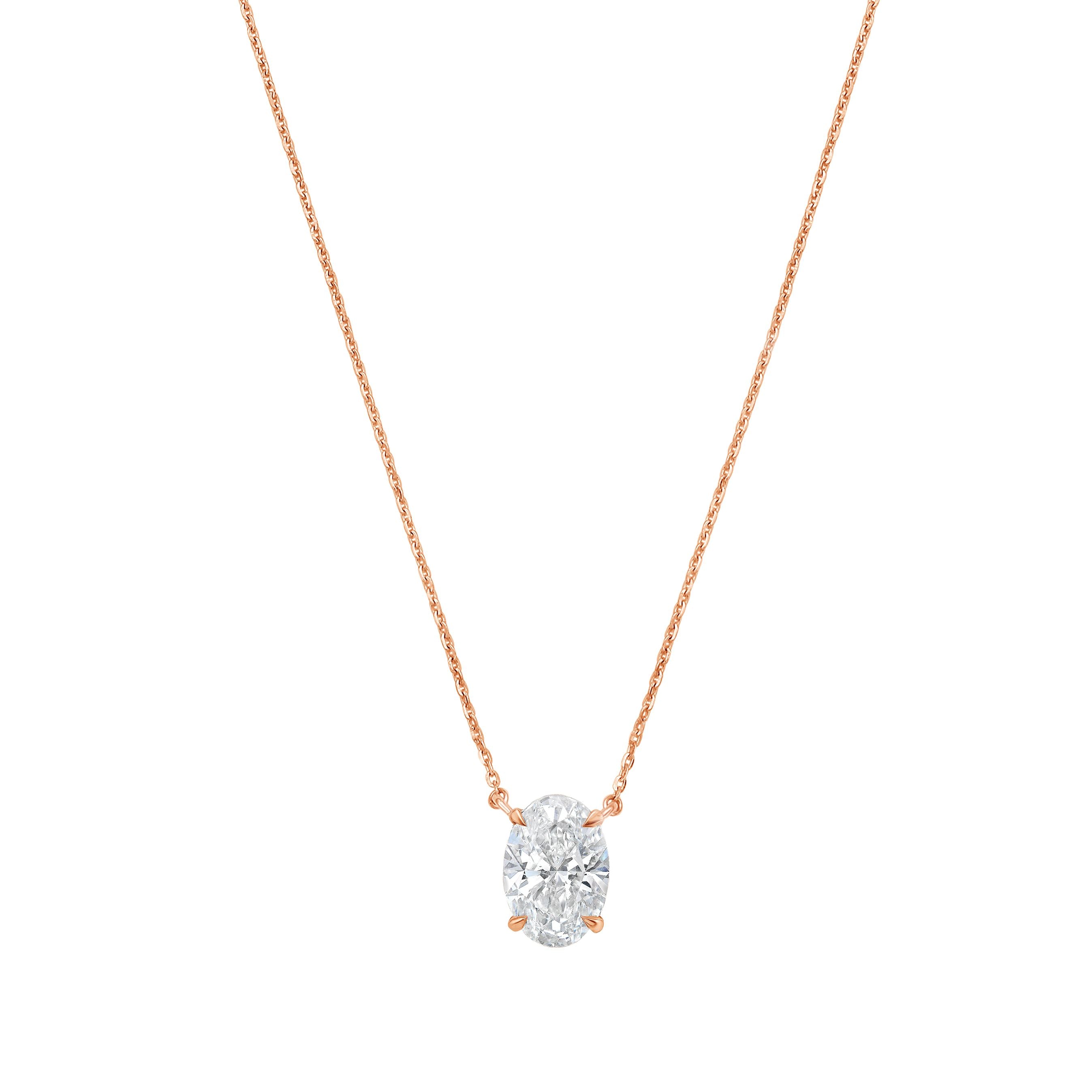 Lab Grown Diamond East West Oval Pendant