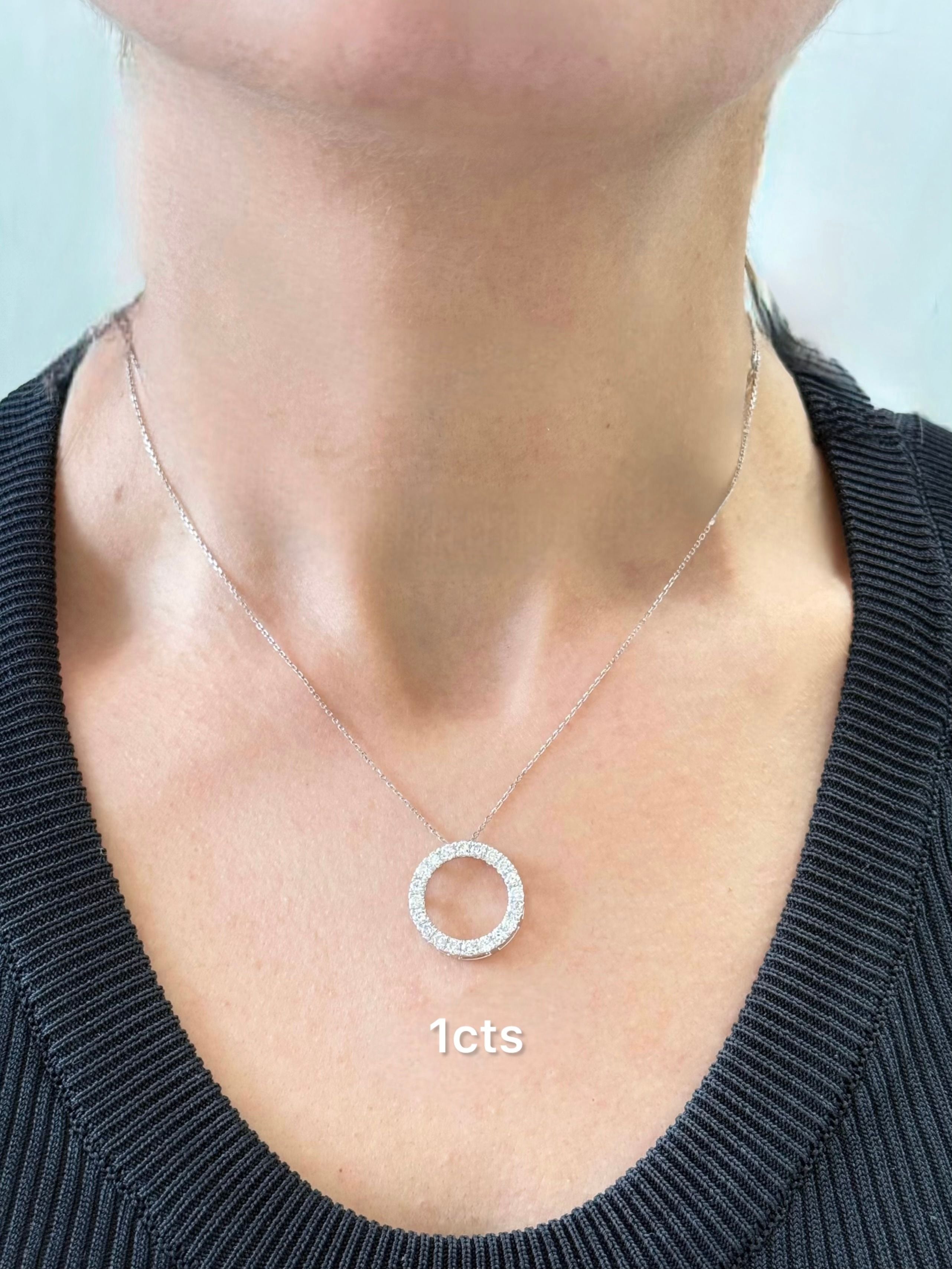 Lab Grown Open Circle Diamond Pendant