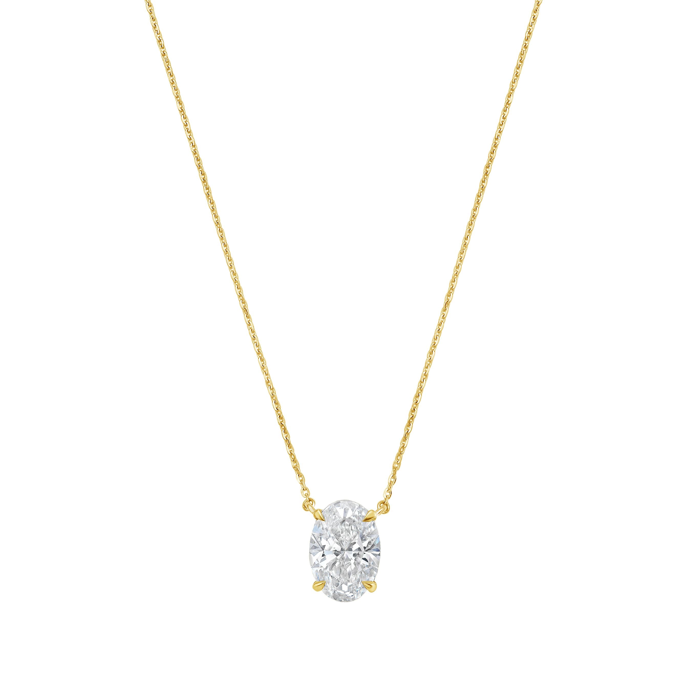 Lab Grown Diamond East West Oval Pendant
