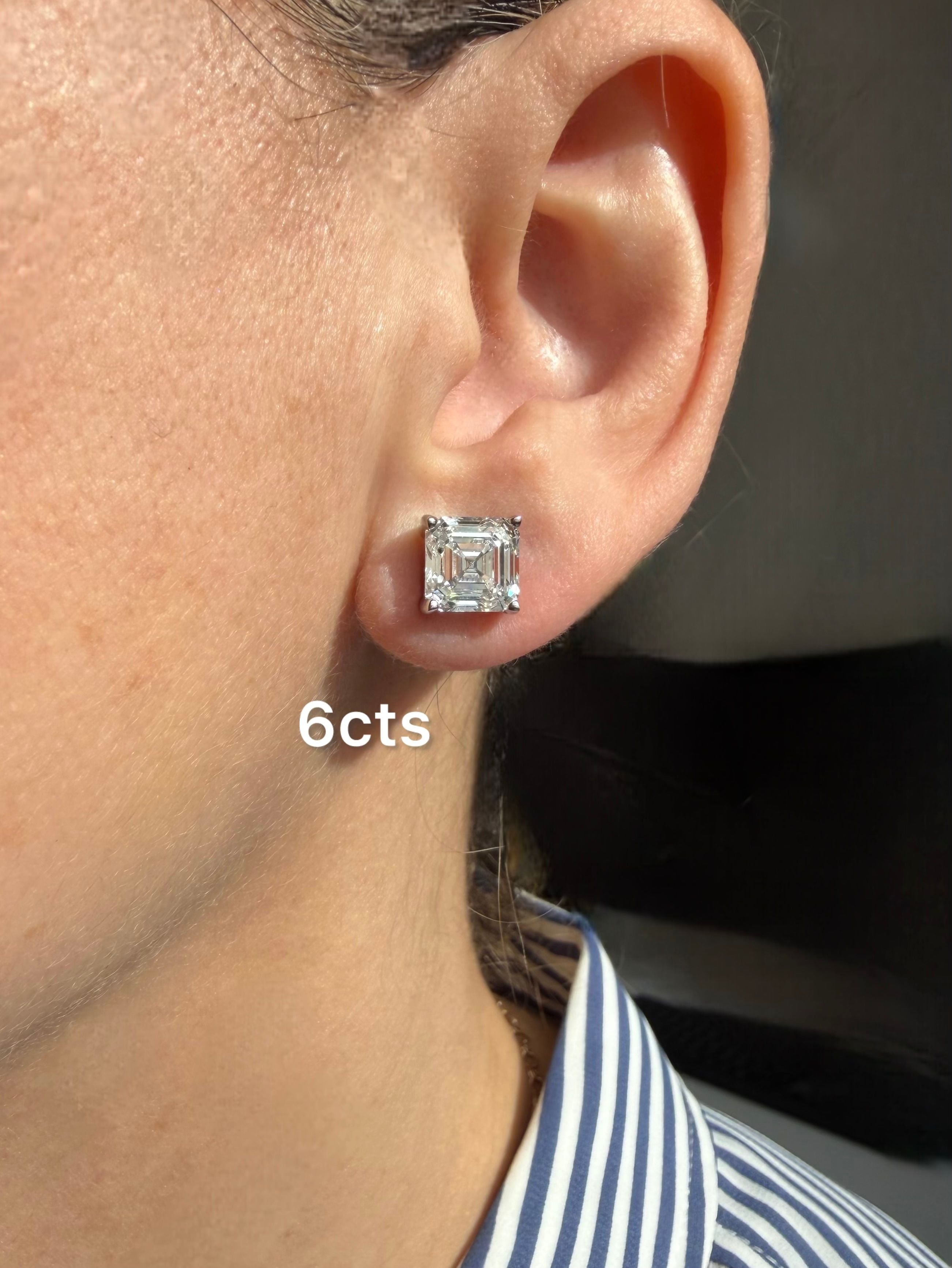 Lab Grown Asscher Diamond Studs