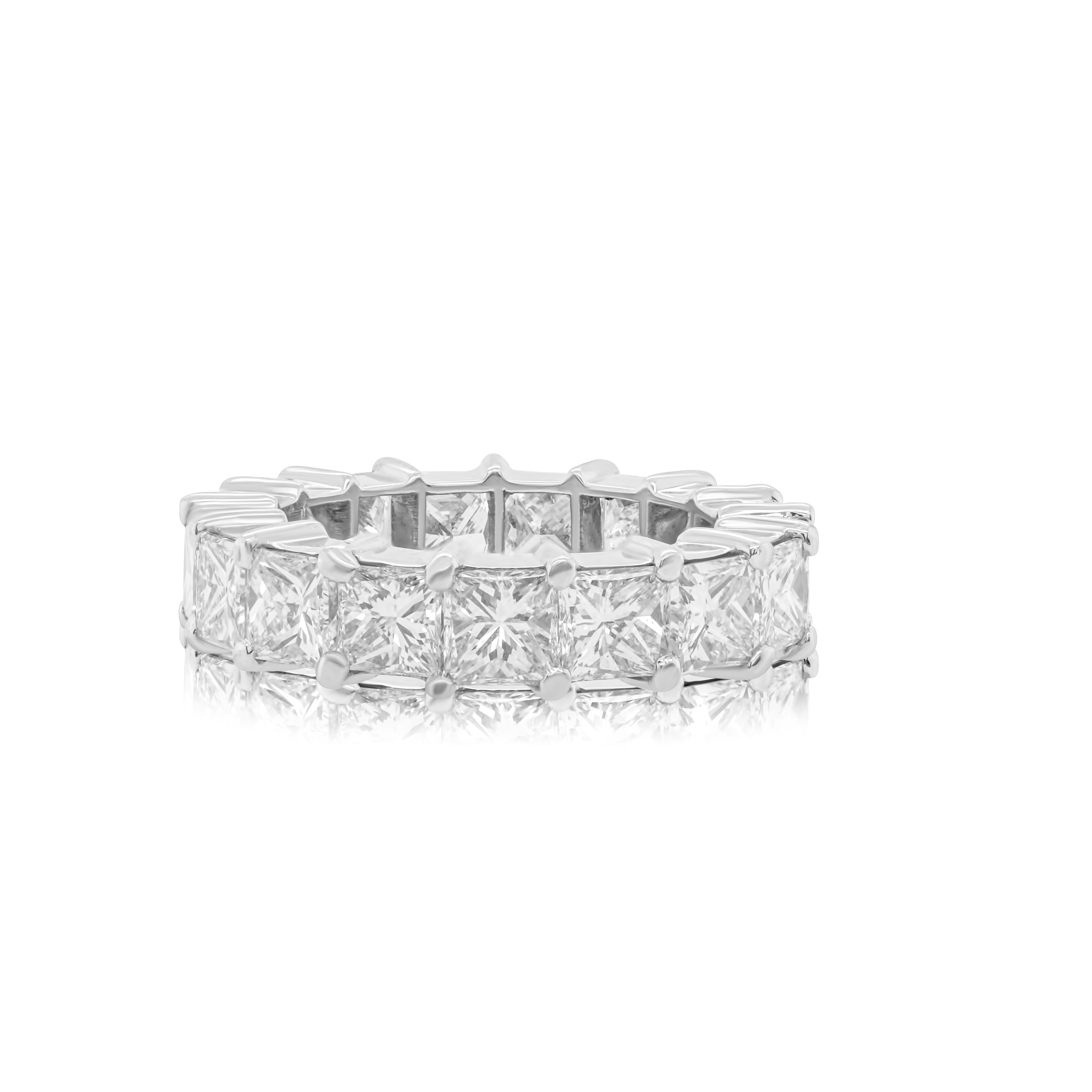 princess cut eternity band yellow gold