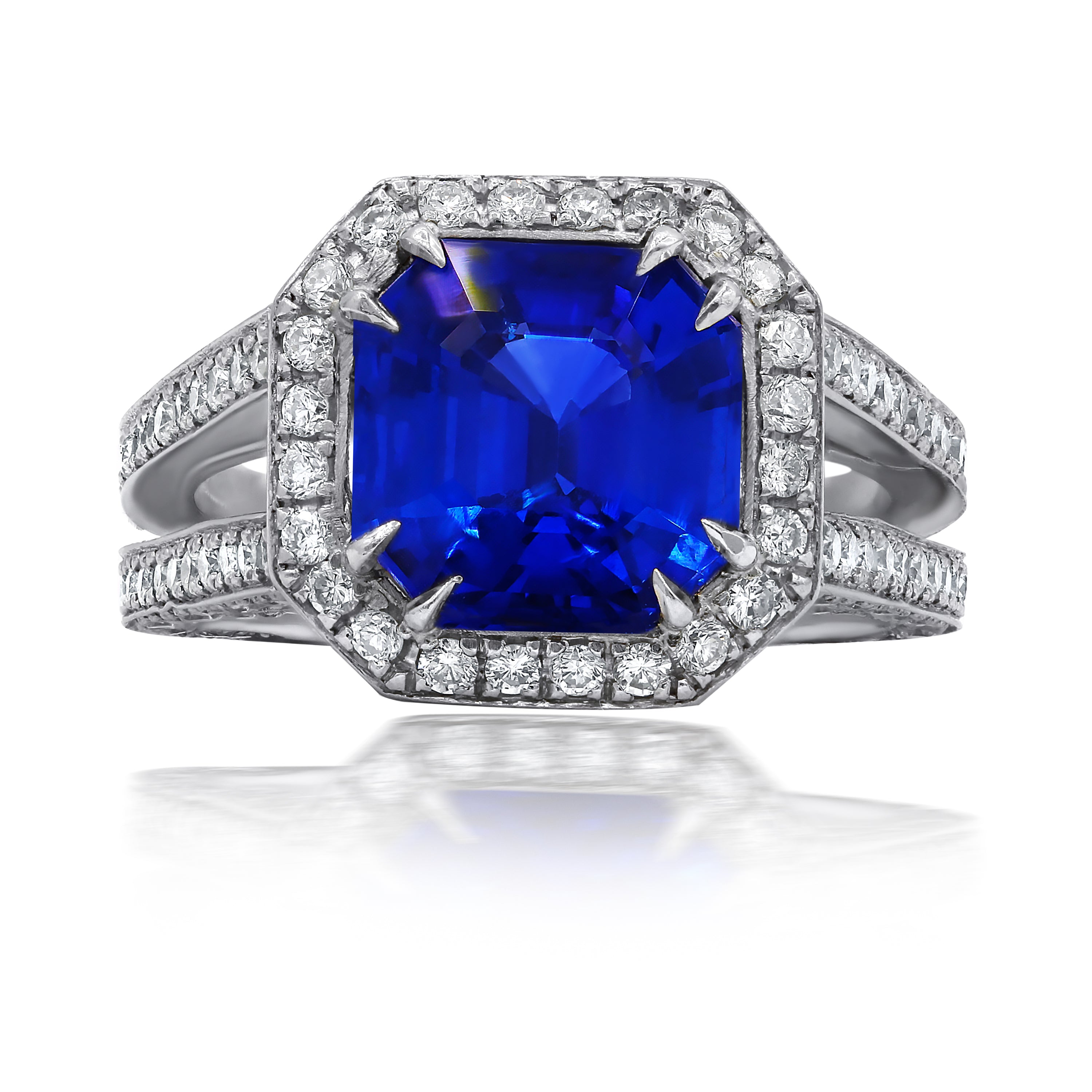 Sapphire Split Shank Ring