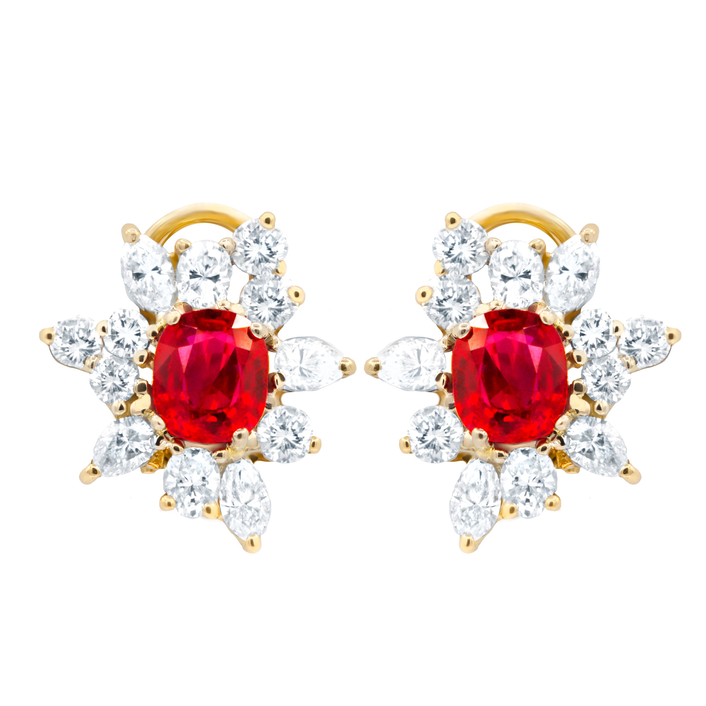 Ruby Diamond Snowflake Studs