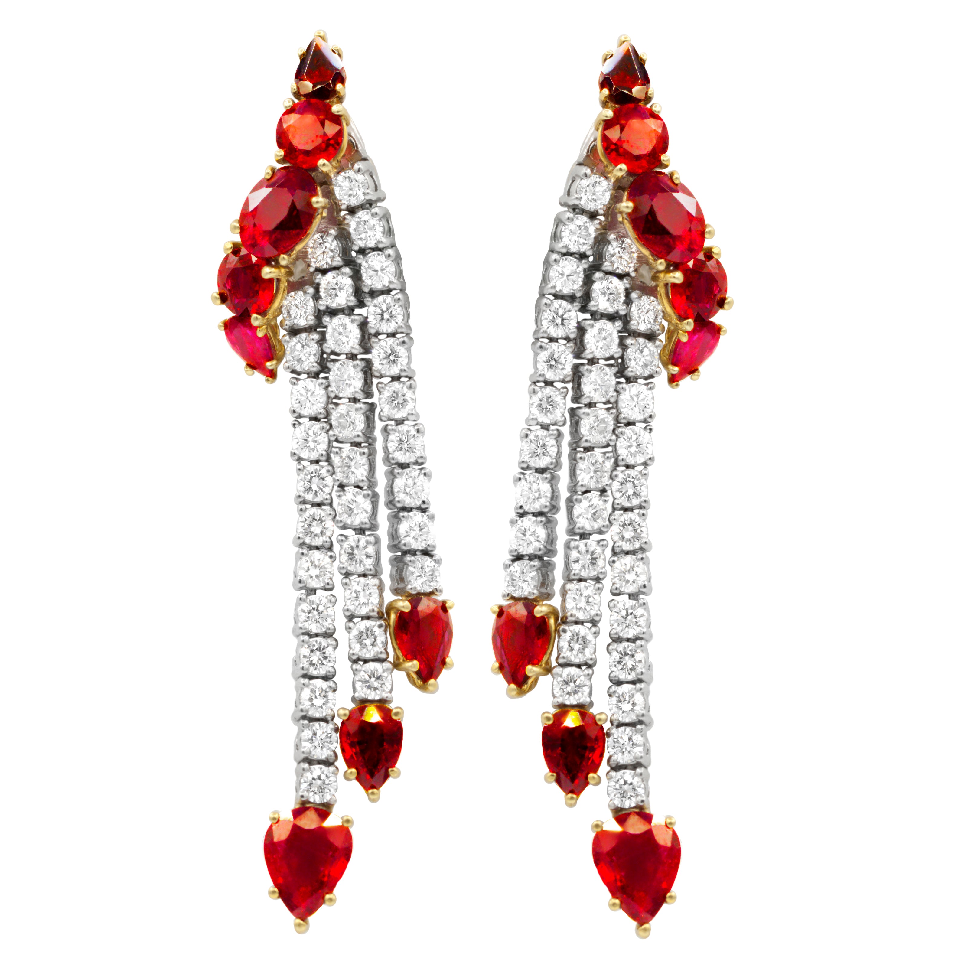 Ruby Diamond Drop Earring