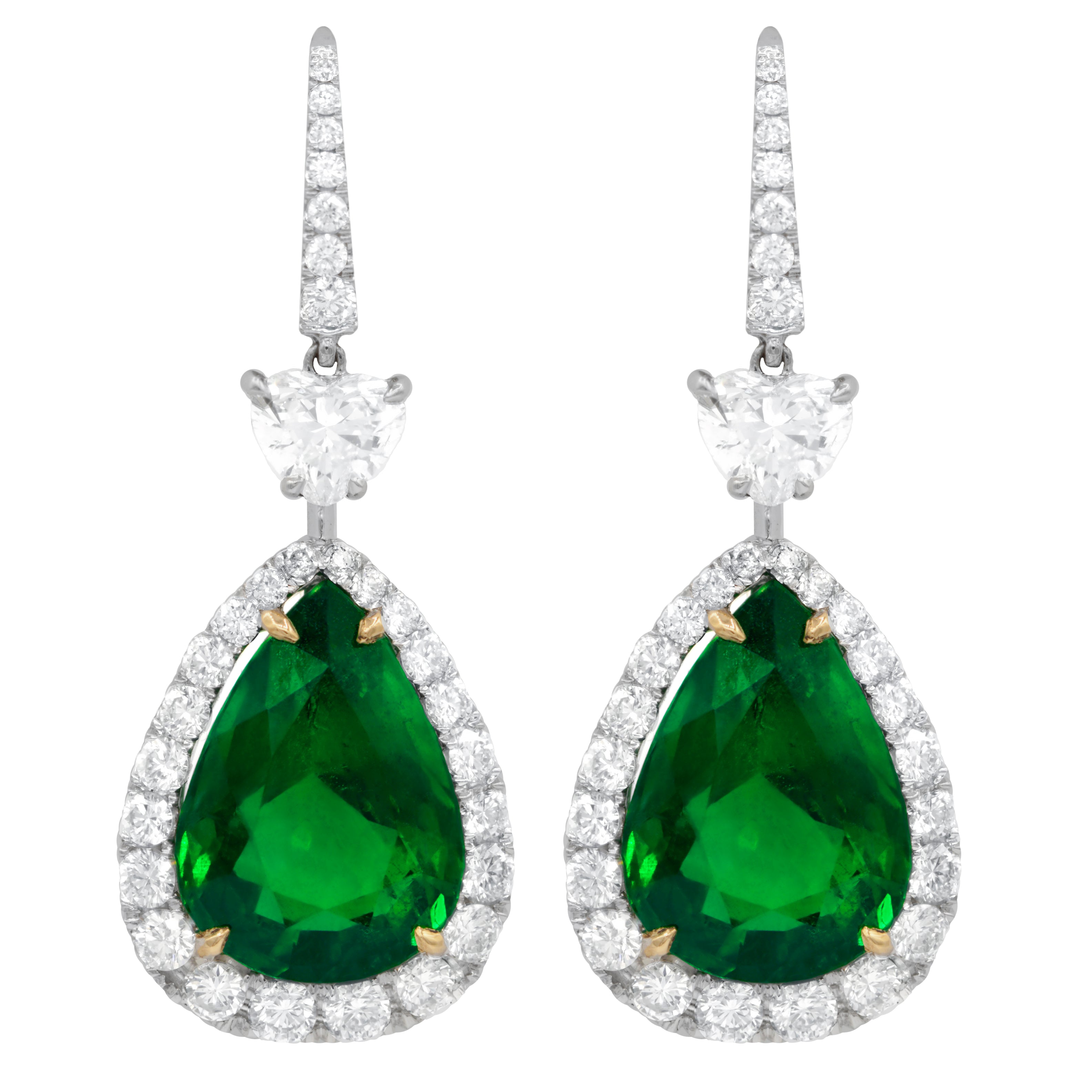 Pear Drop Emerald Earrings