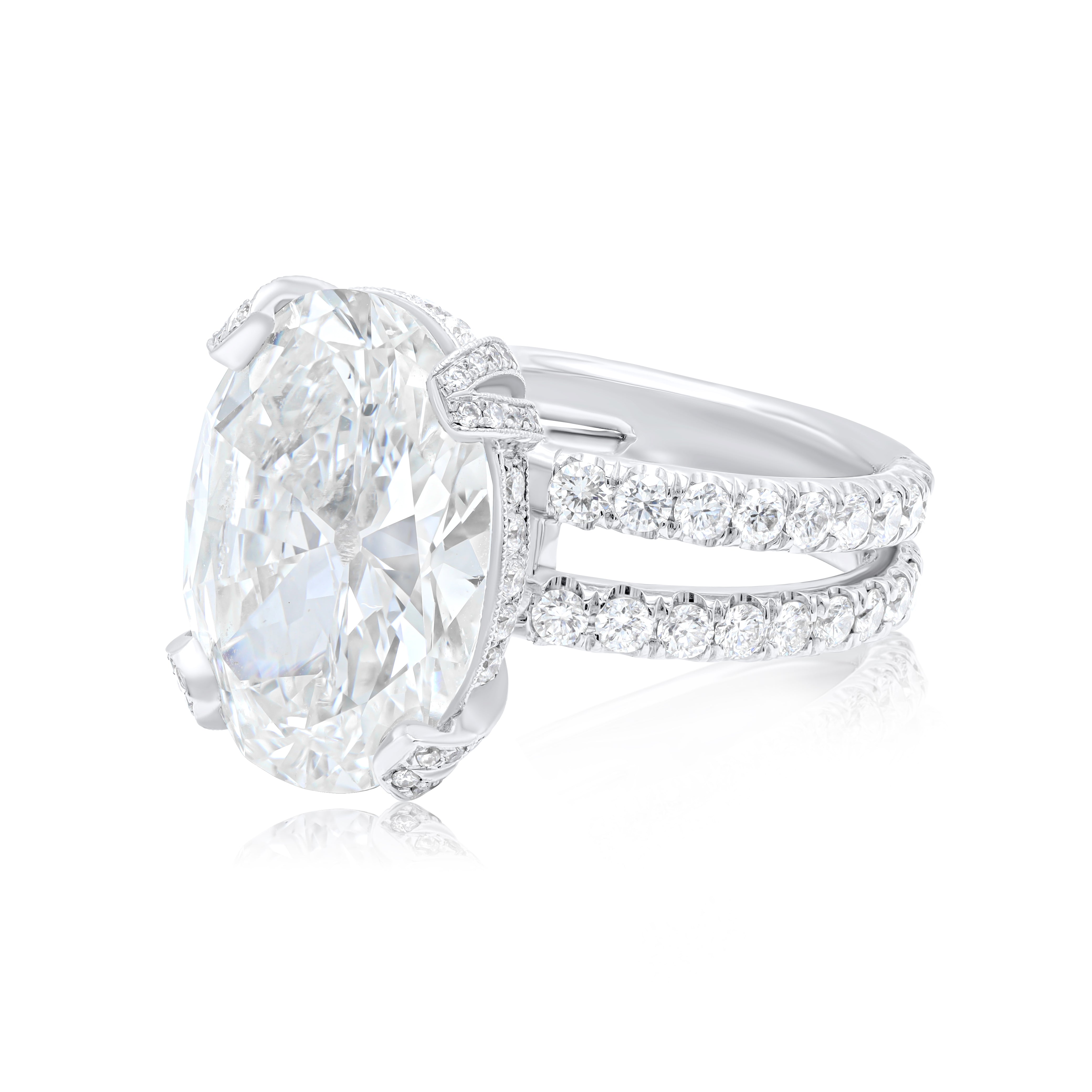 6.88ct Oval Diamond Split-Shank Pave Ring