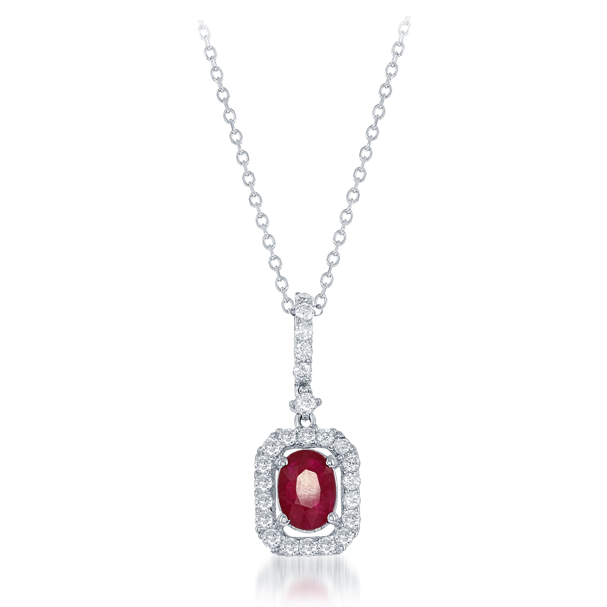 ruby halo necklace