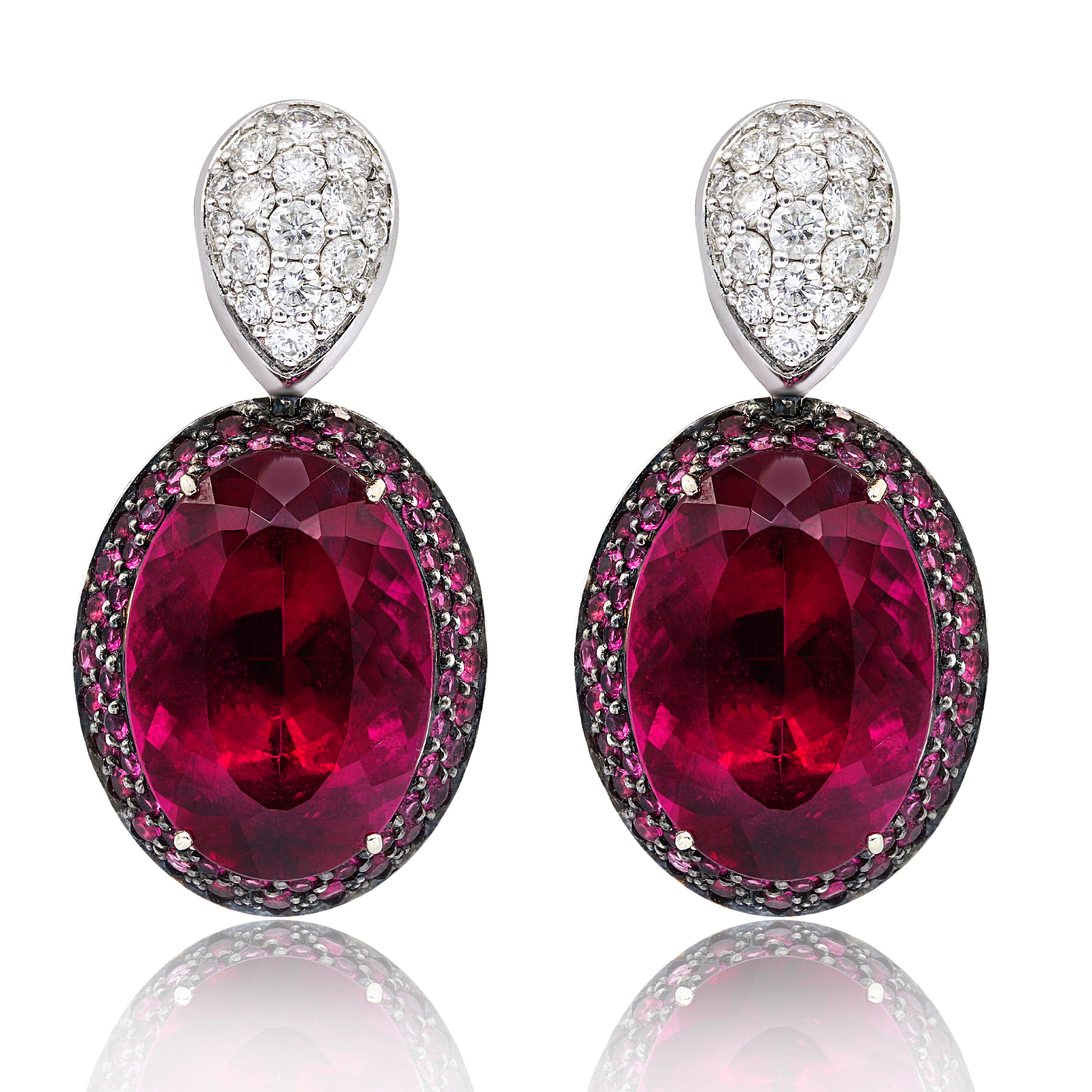 Tourmaline Diamond Drop Earrings