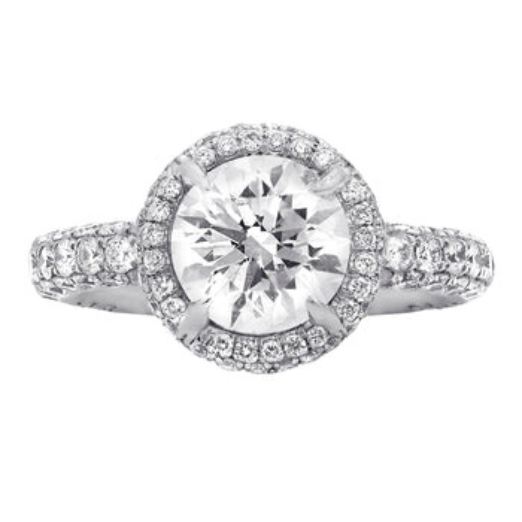 round cut engagement rings with halo