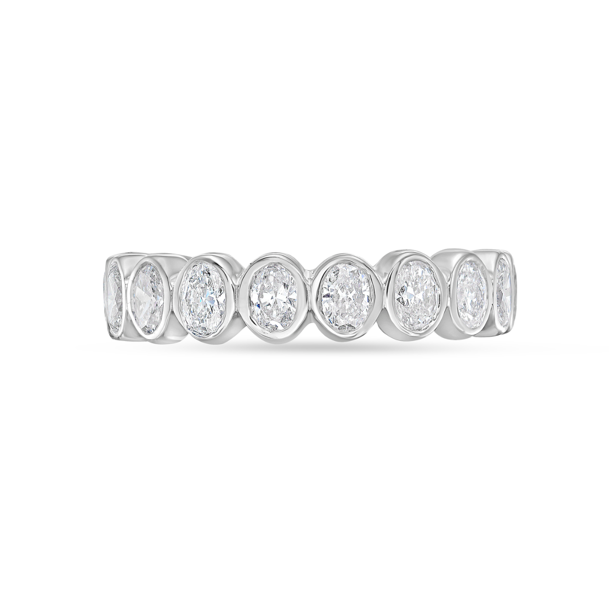 Lab Grown Petite Oval Bezel Eternity Ring