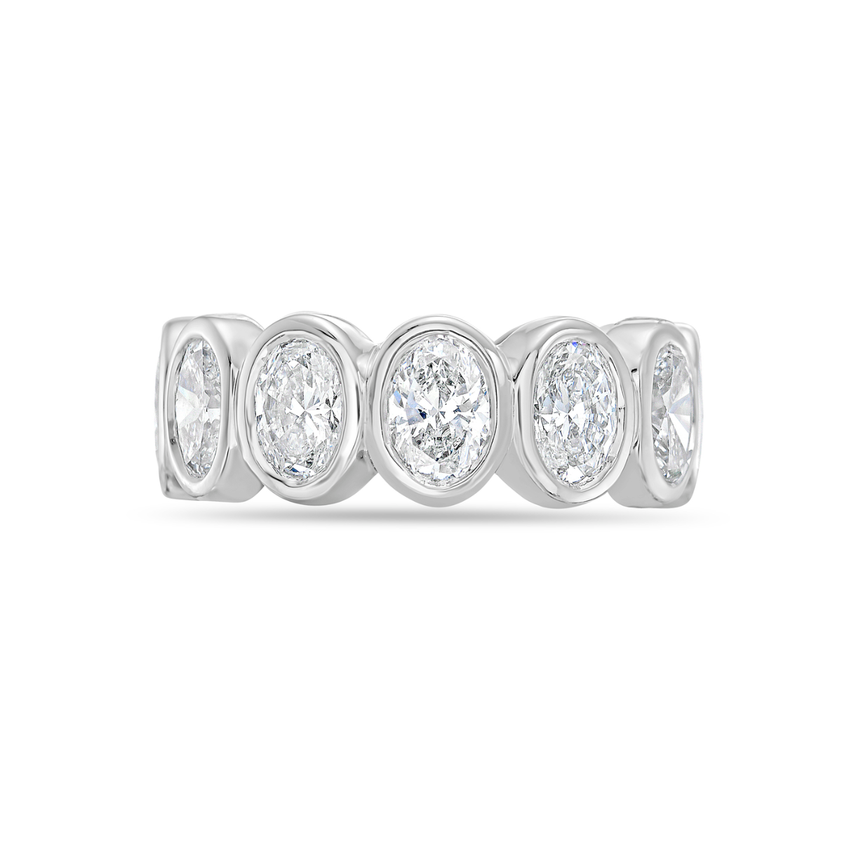 Lab Grown Oval Bezel Eternity Ring