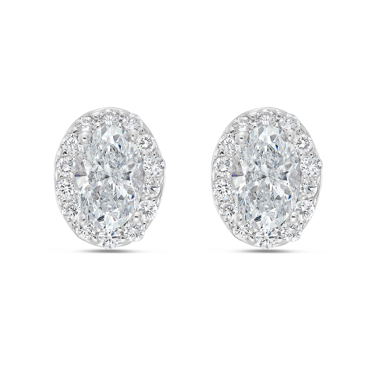 Lab Grown Diamond Oval Halo Stud