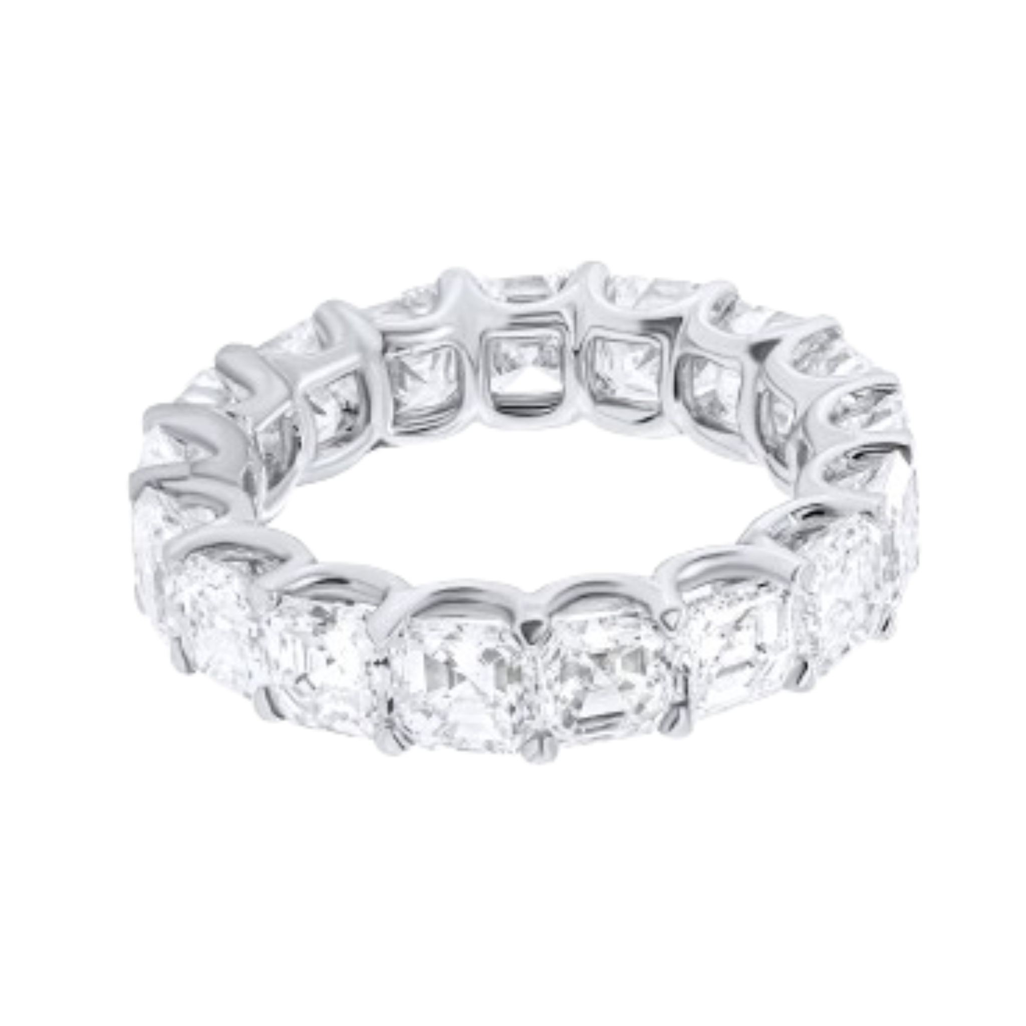 emerald cut eternity band gold