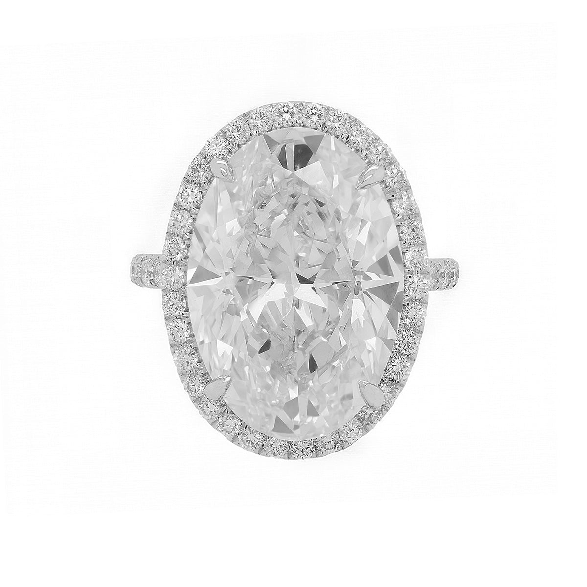 11.77ct Oval Cut Diamond Halo Engagement Ring