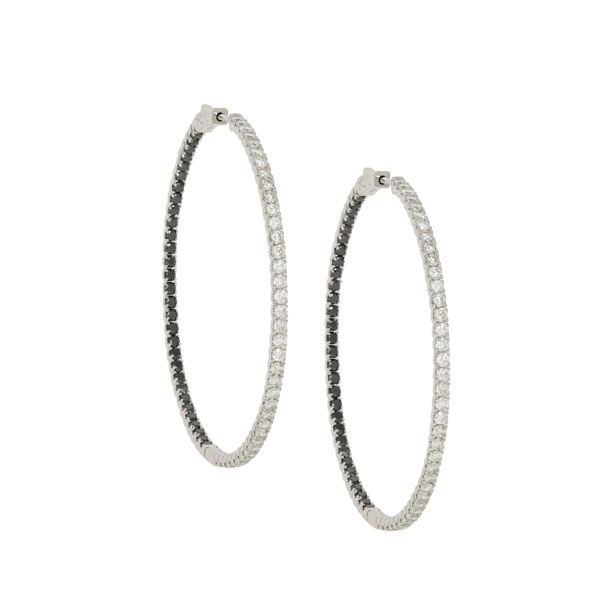 Black & White Diamond Hoop