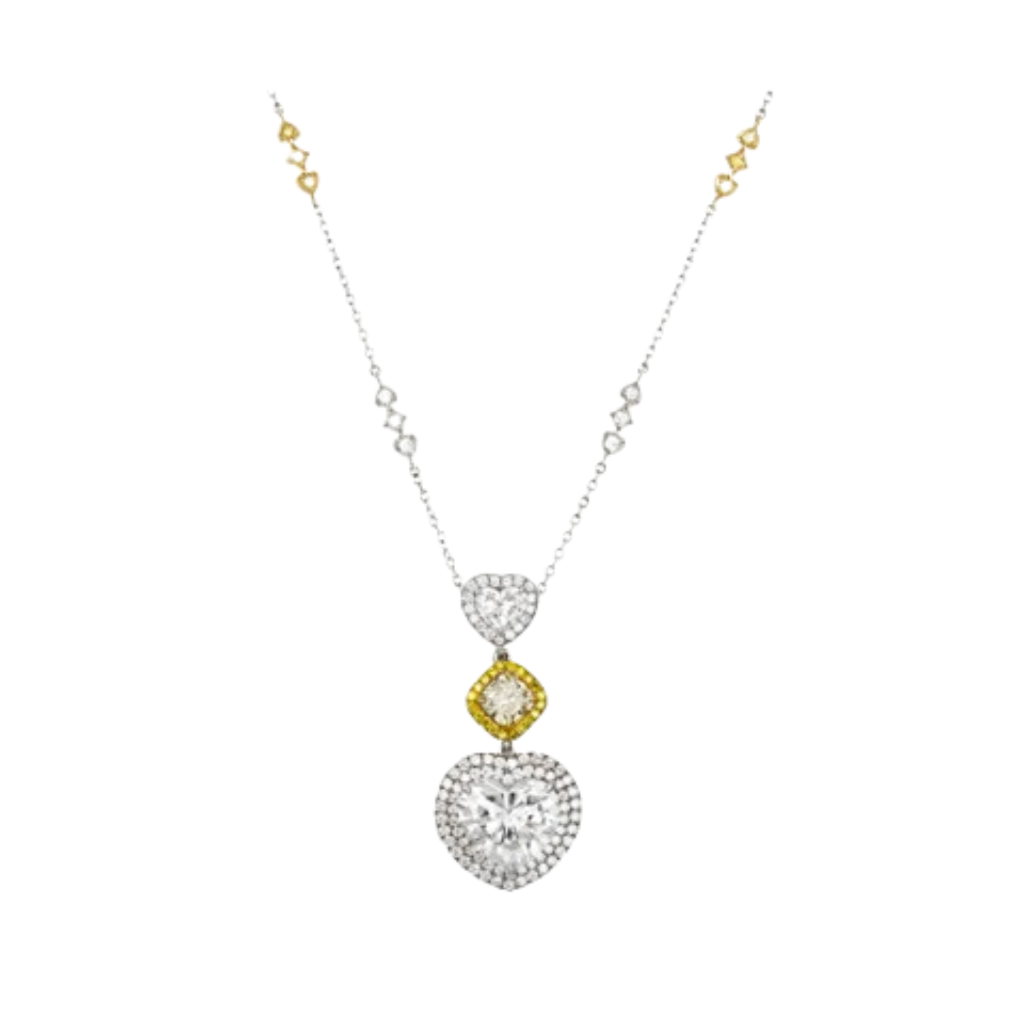 13.91ct  Heart Shaped Diamond By the Yard Necklace.jpg