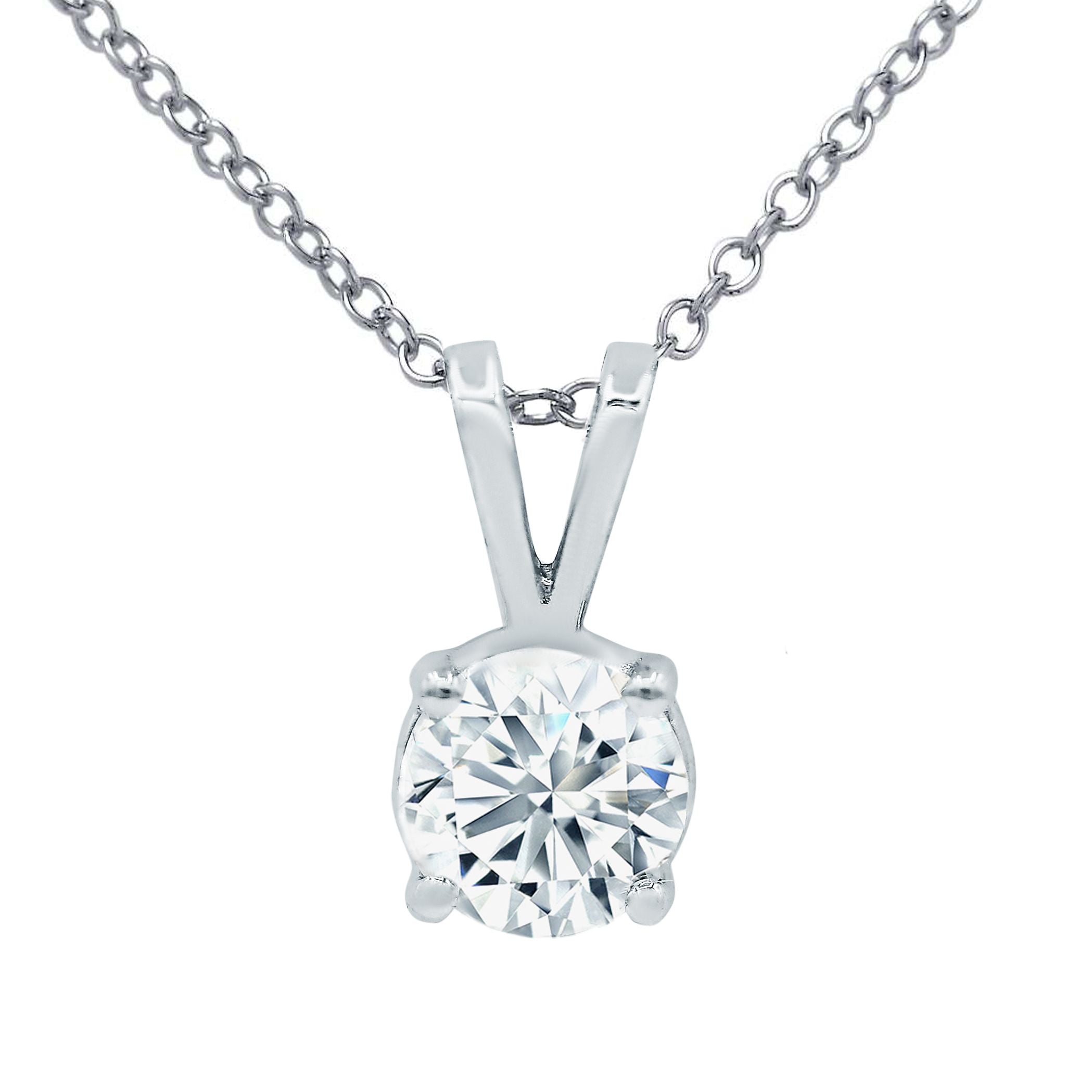 Lab Grown Round Diamond Solitaire Pendant