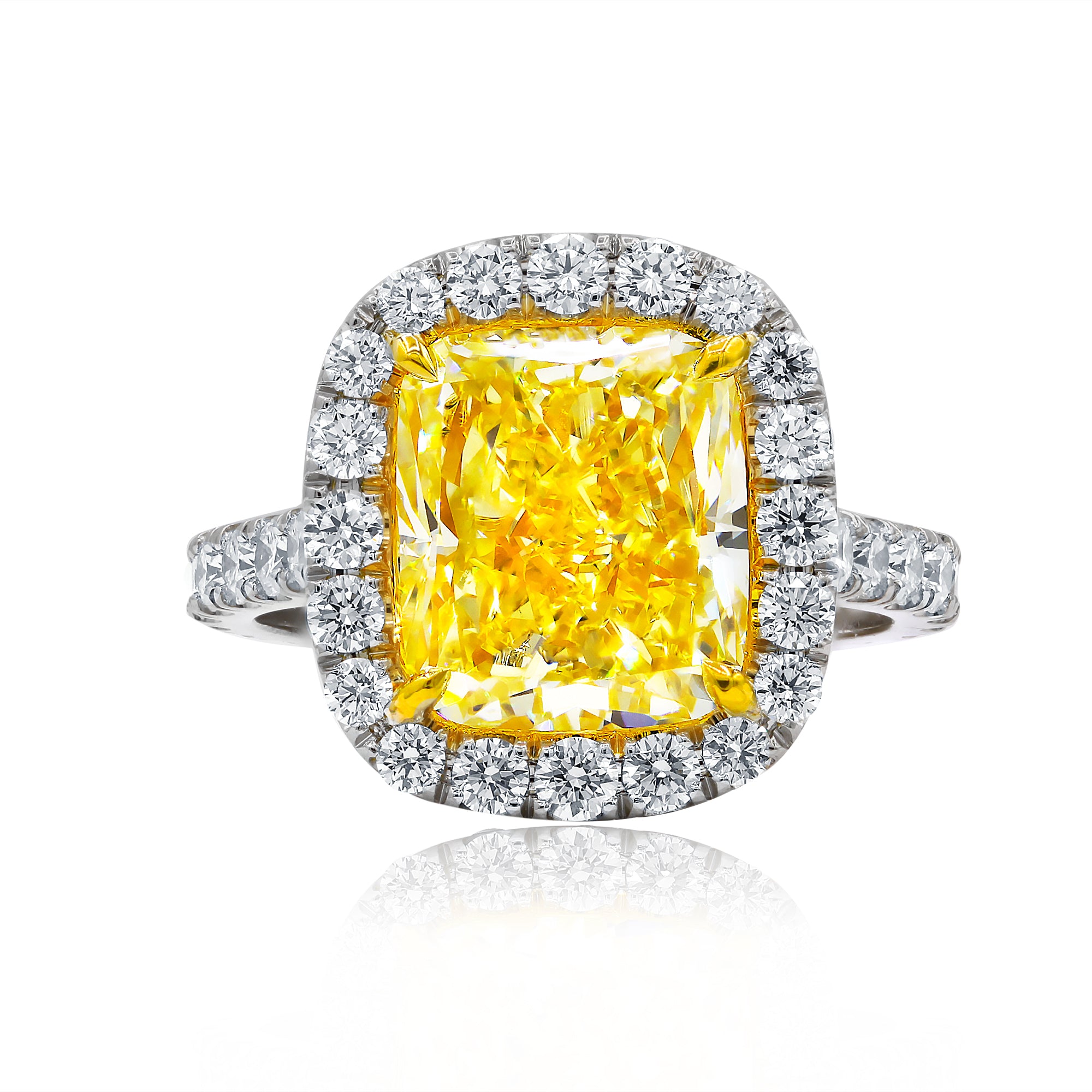 Radiant Yellow Diamond Halo Engagement Ring