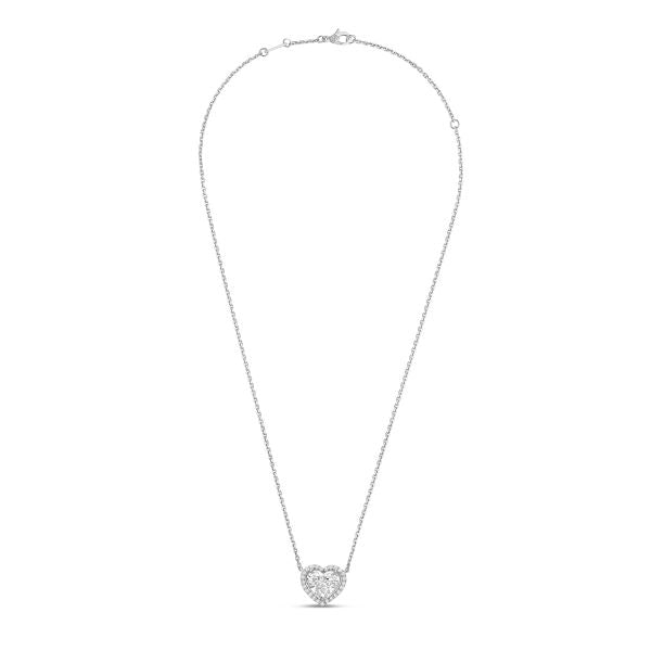 14K rose gold heart lab grown diamond necklace