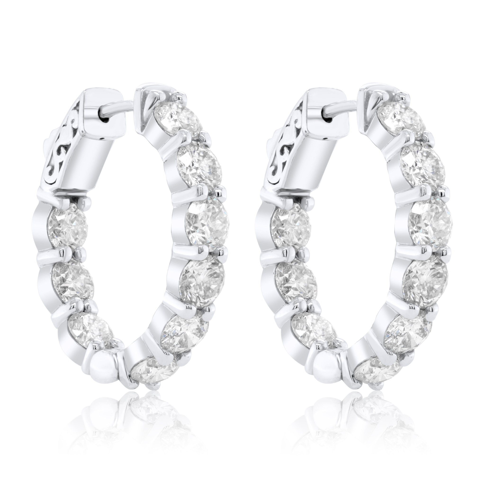 14 Kt White Gold 0.75" Hoop Earrings with 9.05 cts.jpg