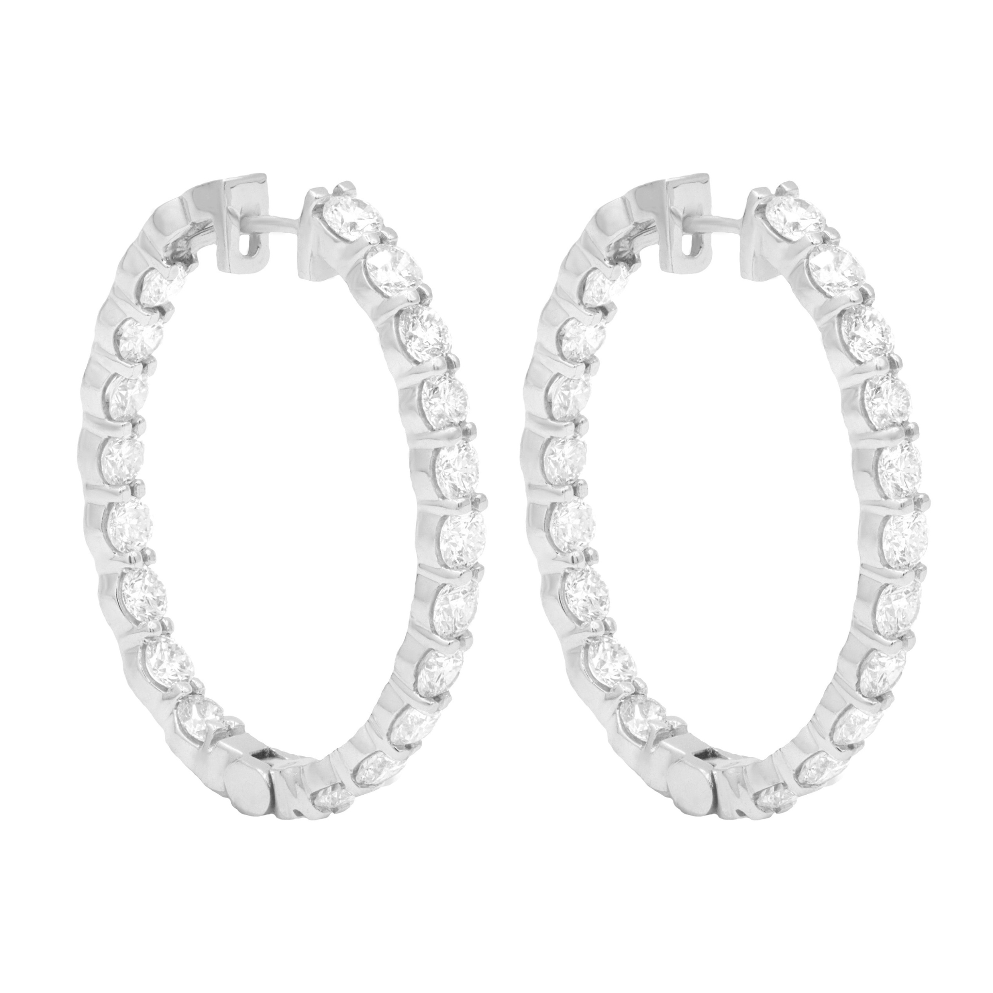 14 Kt White Gold 1.50" Hoop Earrings with 8.12 cts.jpg