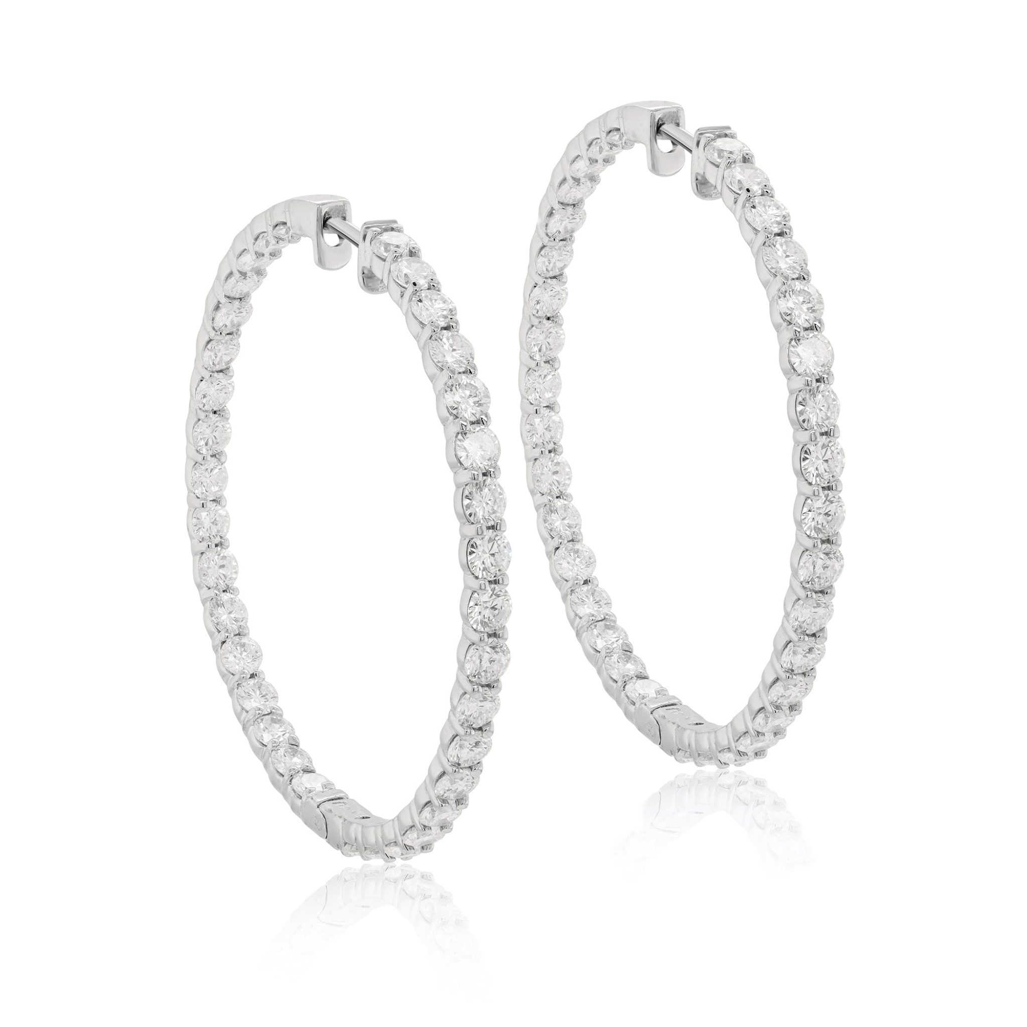 14 Kt White Gold 2.00" Hoop Earrings with 9.45 cts.jpg