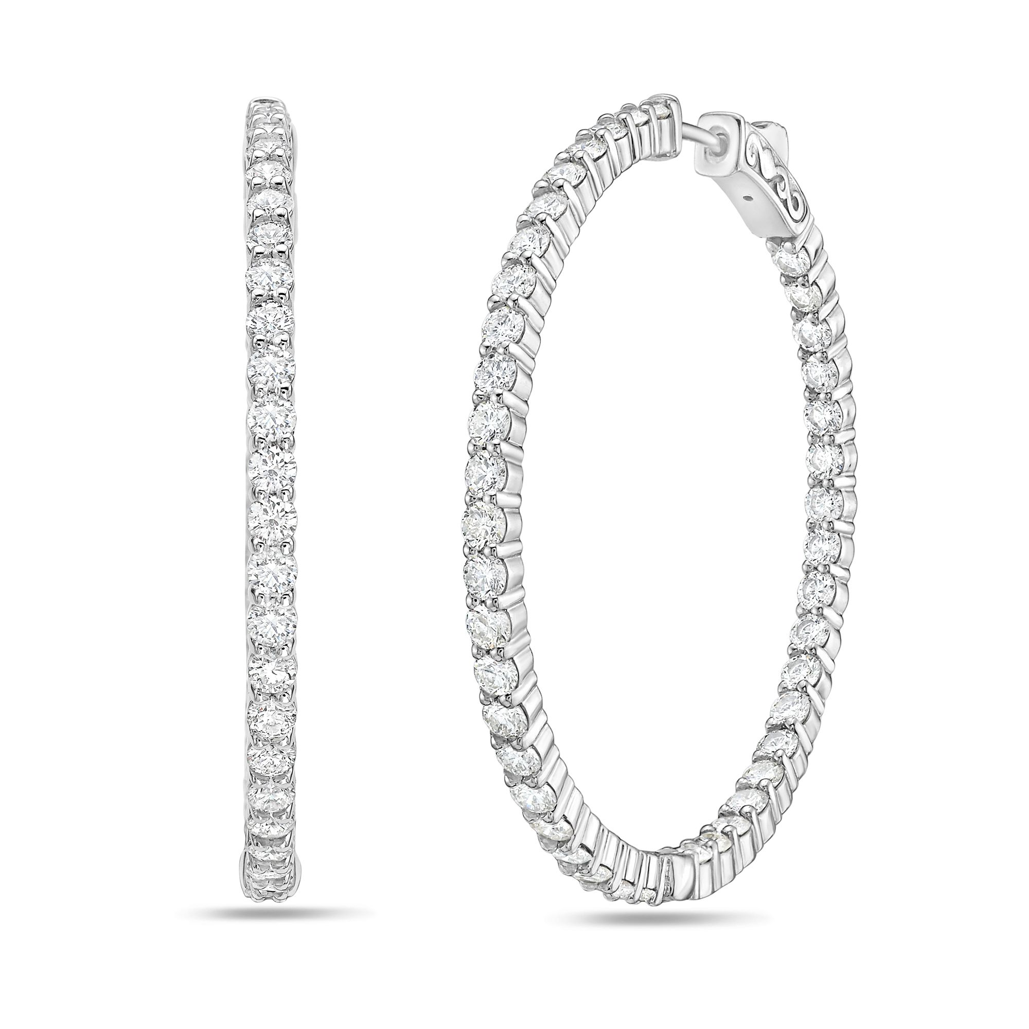 14Kt Gold Lab Grown Diamond Hoop Earrings