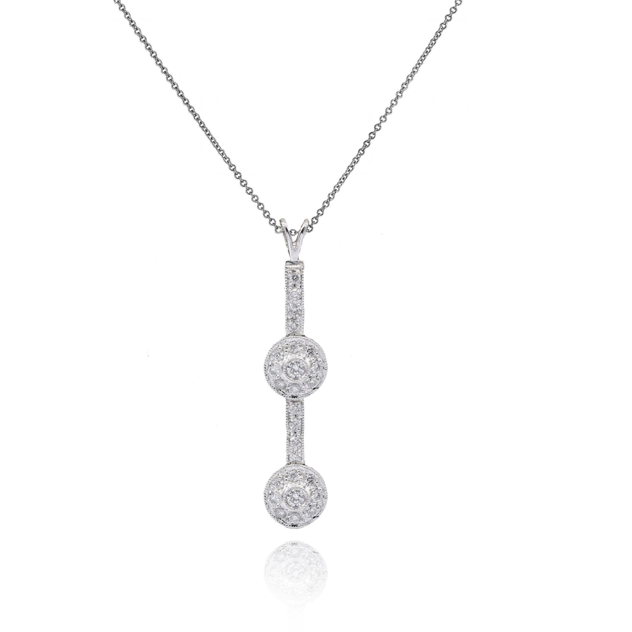 14kt White Gold Diamond Necklace with  0.85 Cts.jpg