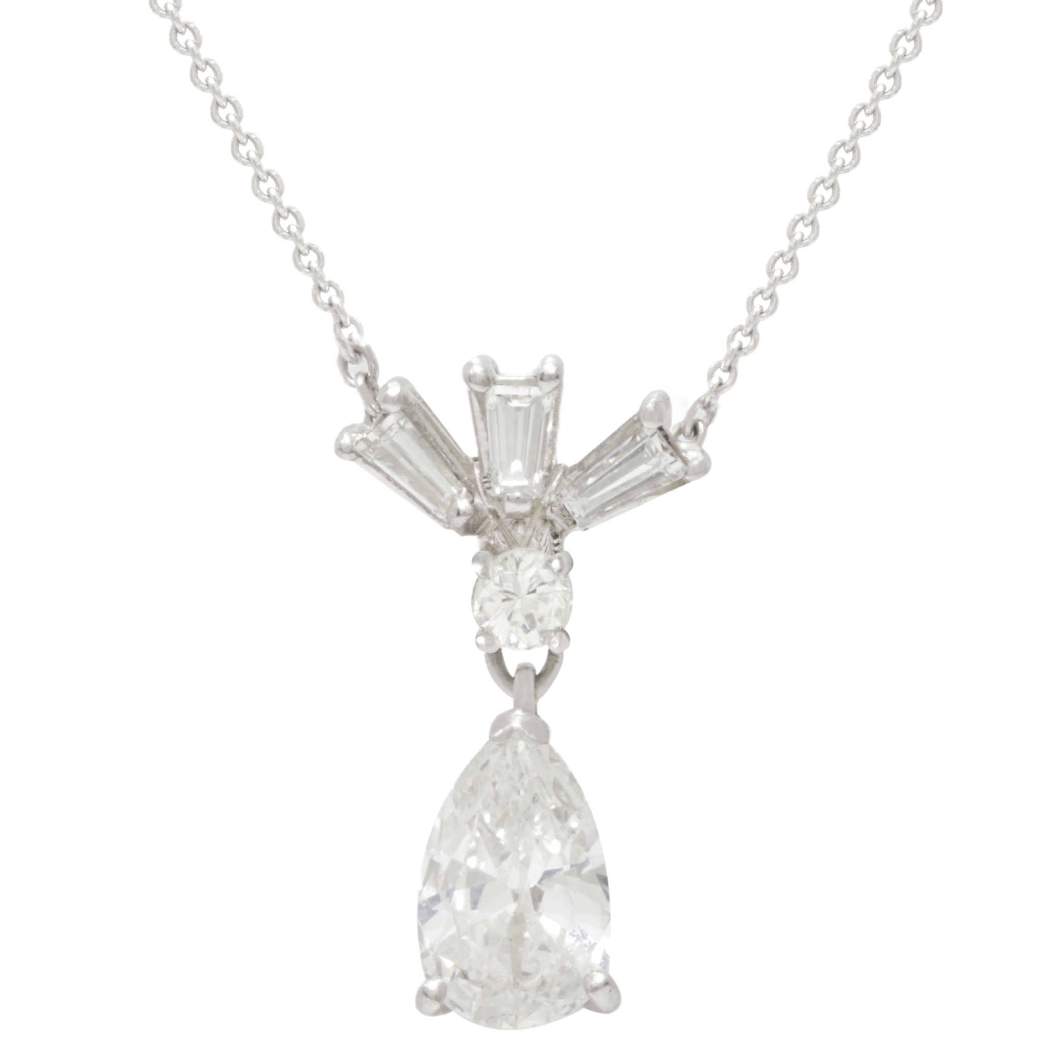 14kt White Gold Pear Shaped Diamond Pendant with 0.80 Cts.jpg
