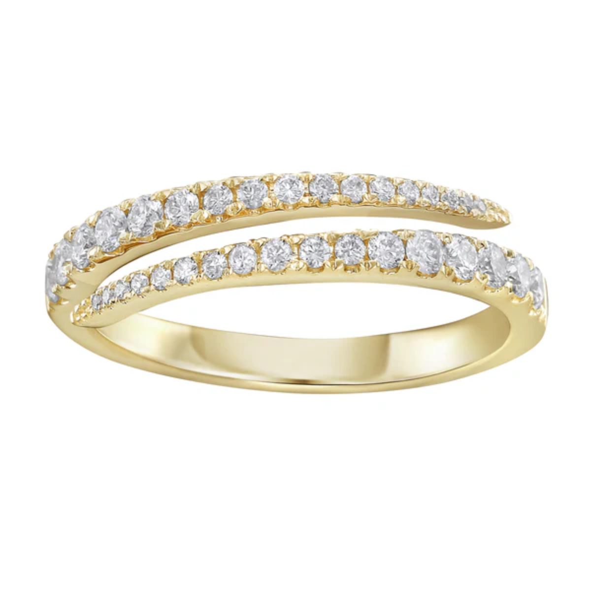 14kt Two Tone Open Wrapped Diamond Band