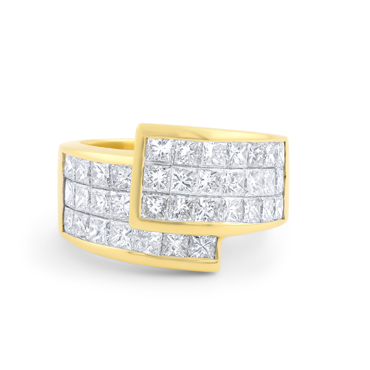 14kt Yellow Gold Princess cut Diamonds Band Ring