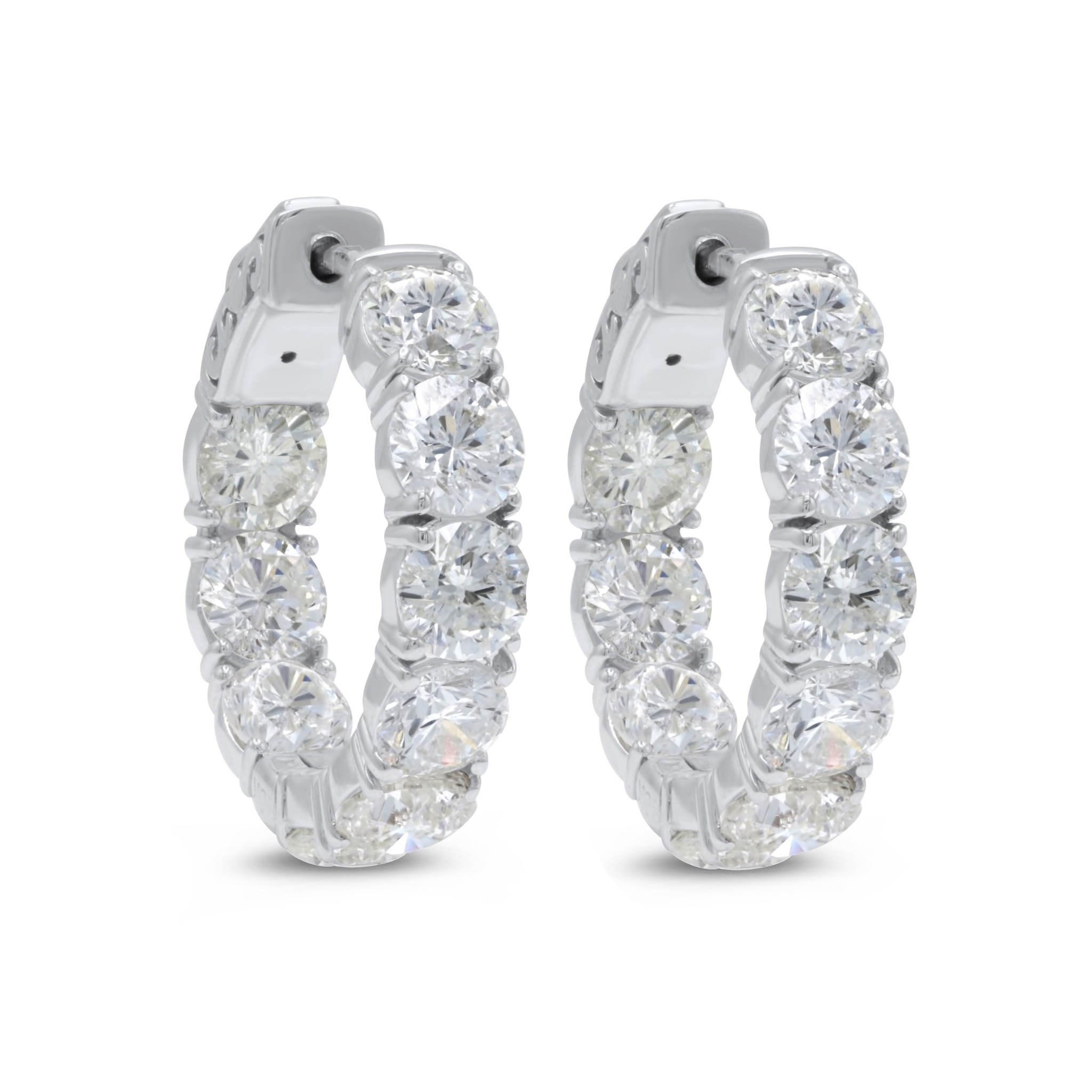 18 Kt White Gold 1.00" Hoop Earrings with 12.76 cts.jpg