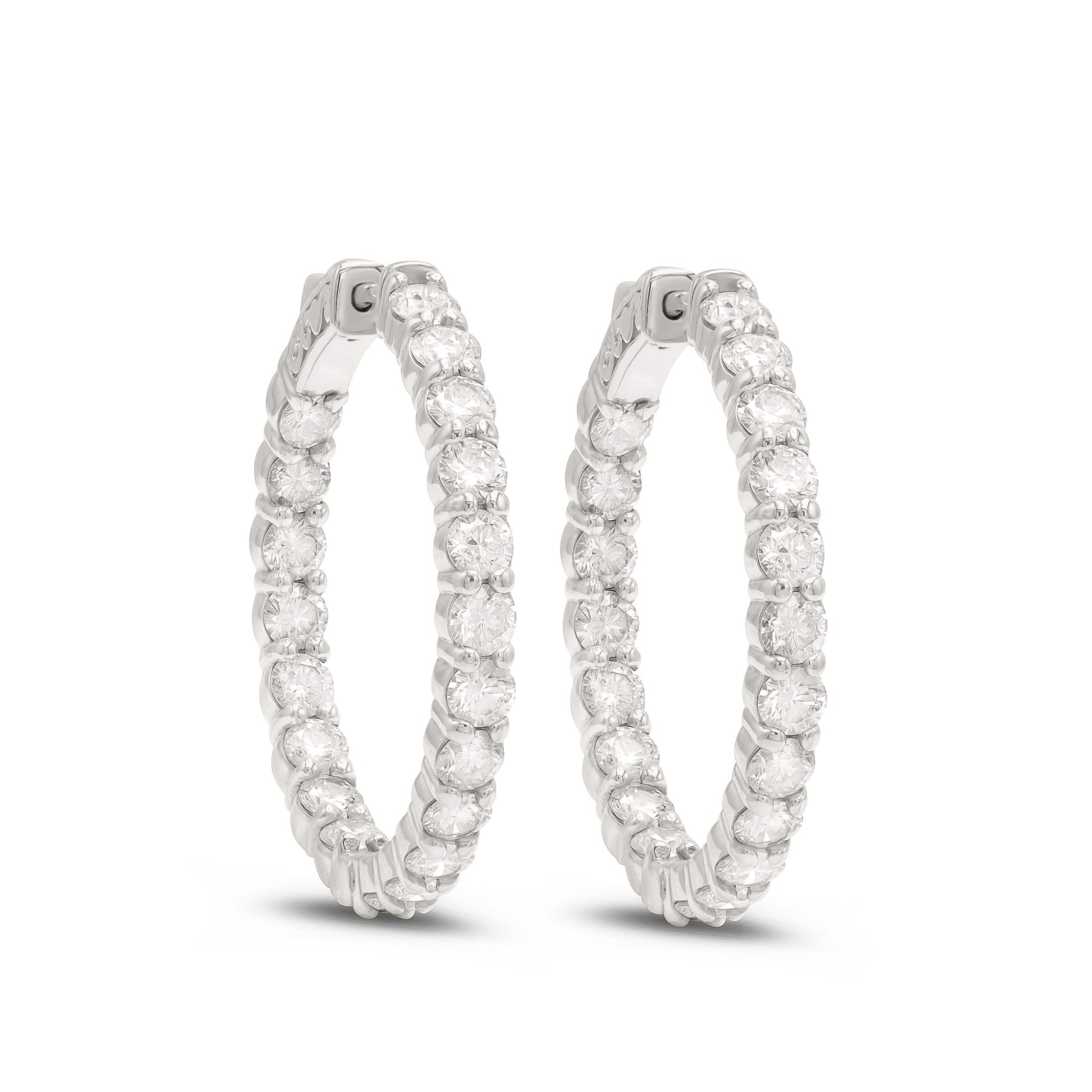 18 Kt White Gold 1.00" Hoop Earrings with 9.35 cts.jpg