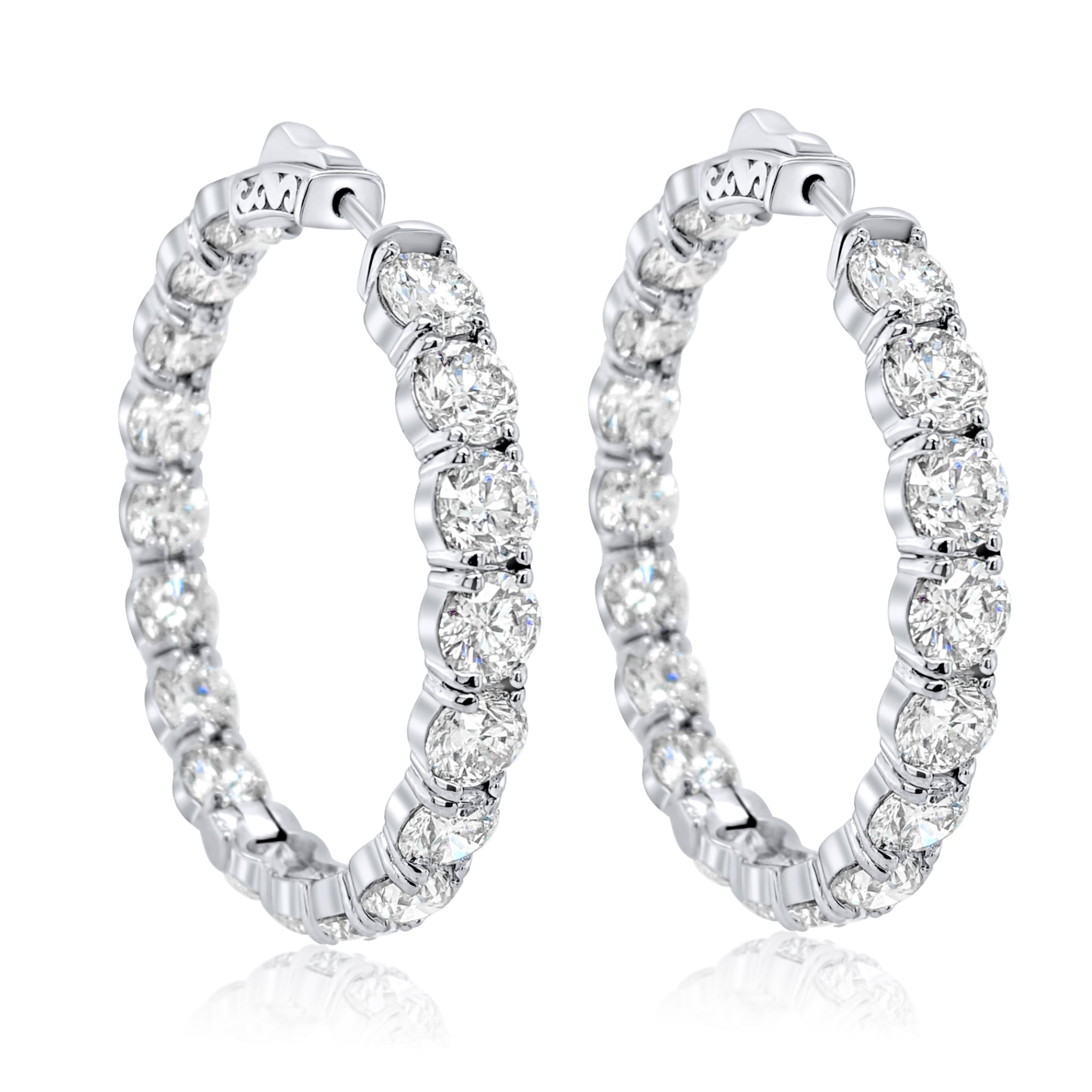 diamond hoops gold