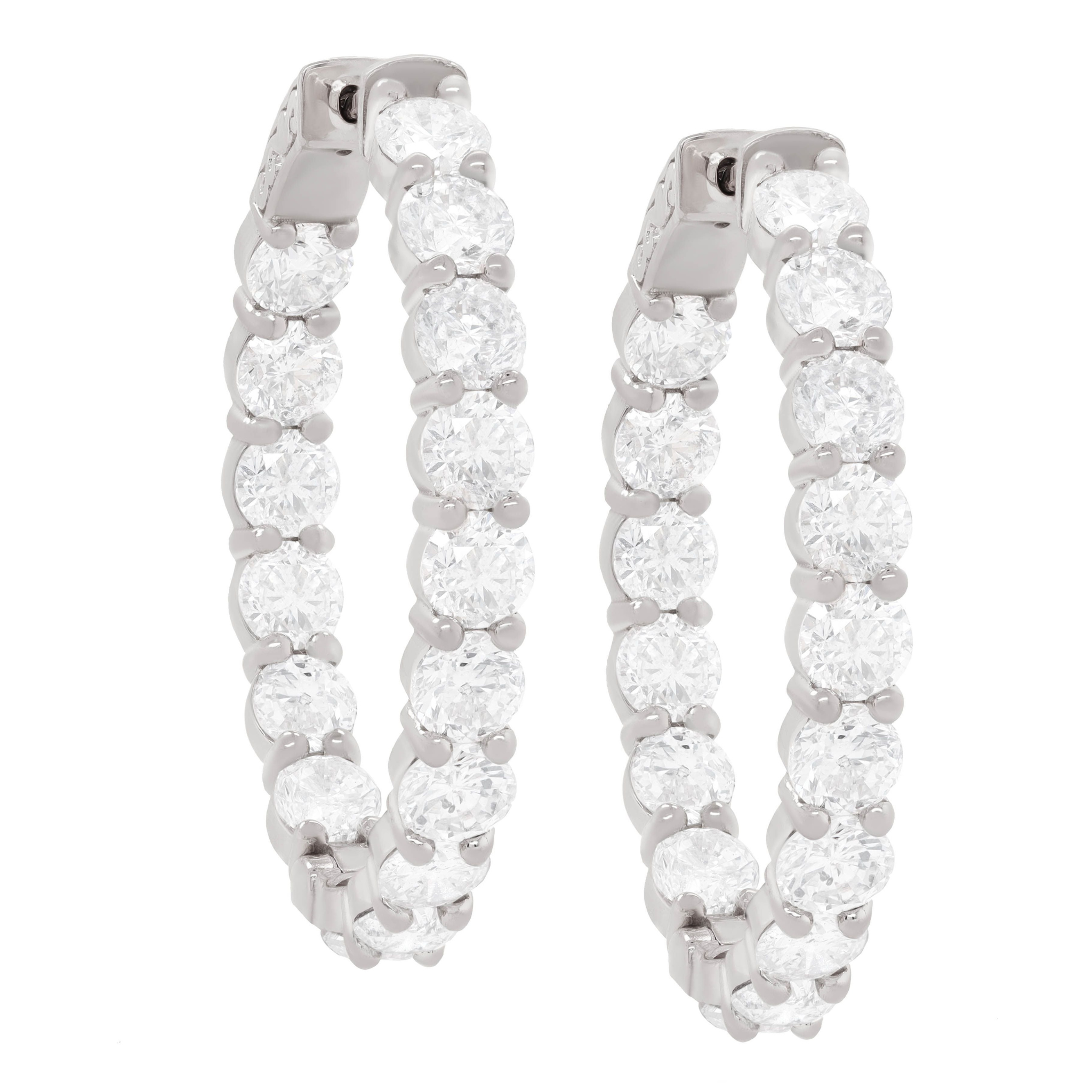 18 Kt White Gold Oval Shape Hoop Earrings with 8.60 cts.jpg