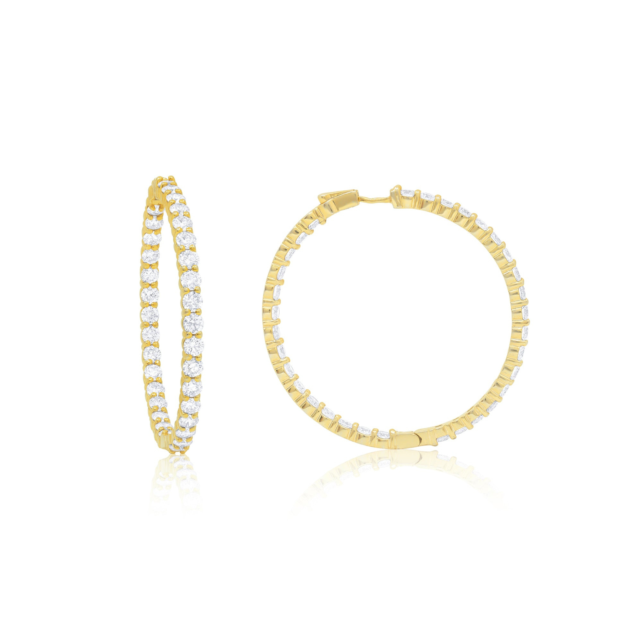 18 Kt Yellow Gold 1.50" Hoop Earrings with 9.70 cts.jpg