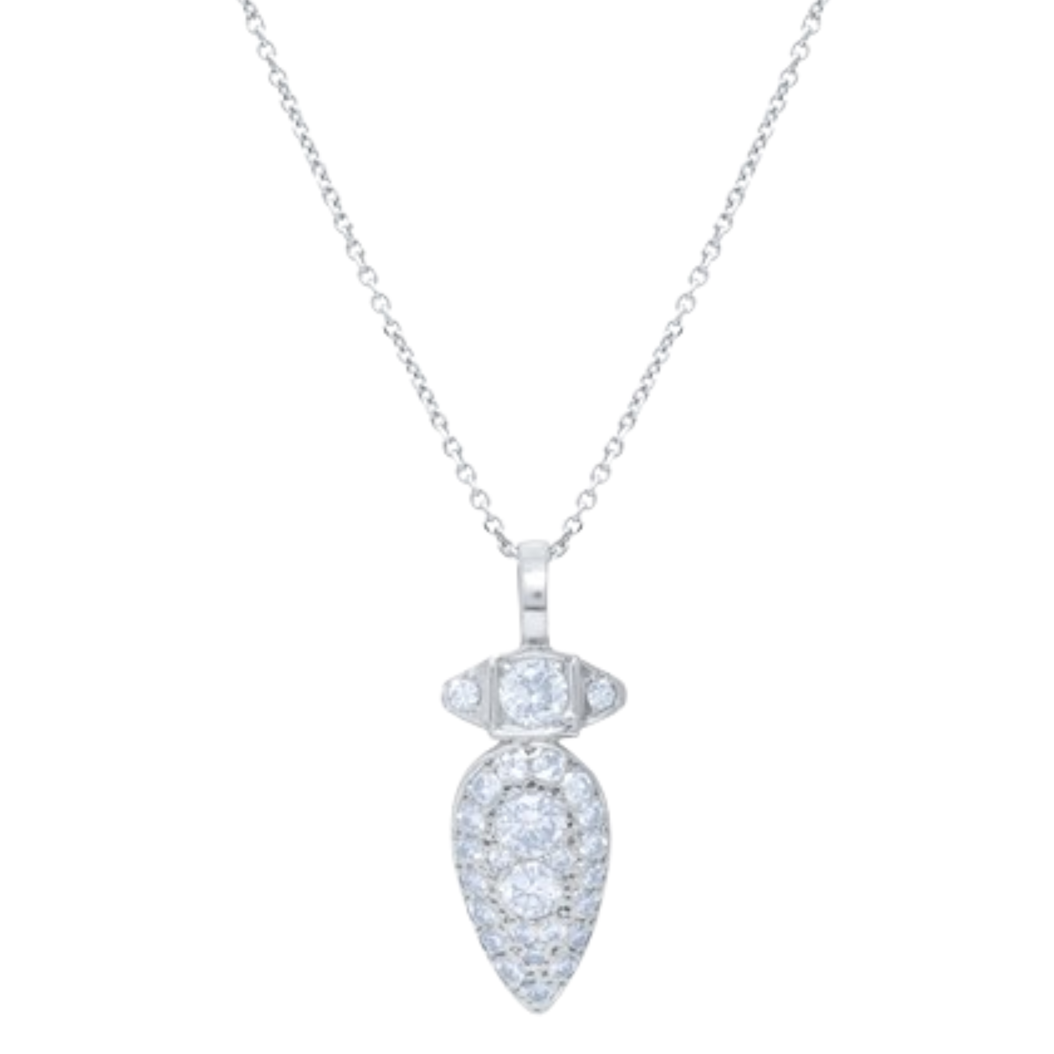 18kt White Gold Antique Diamond Pendant with 2.00 Cts.jpg