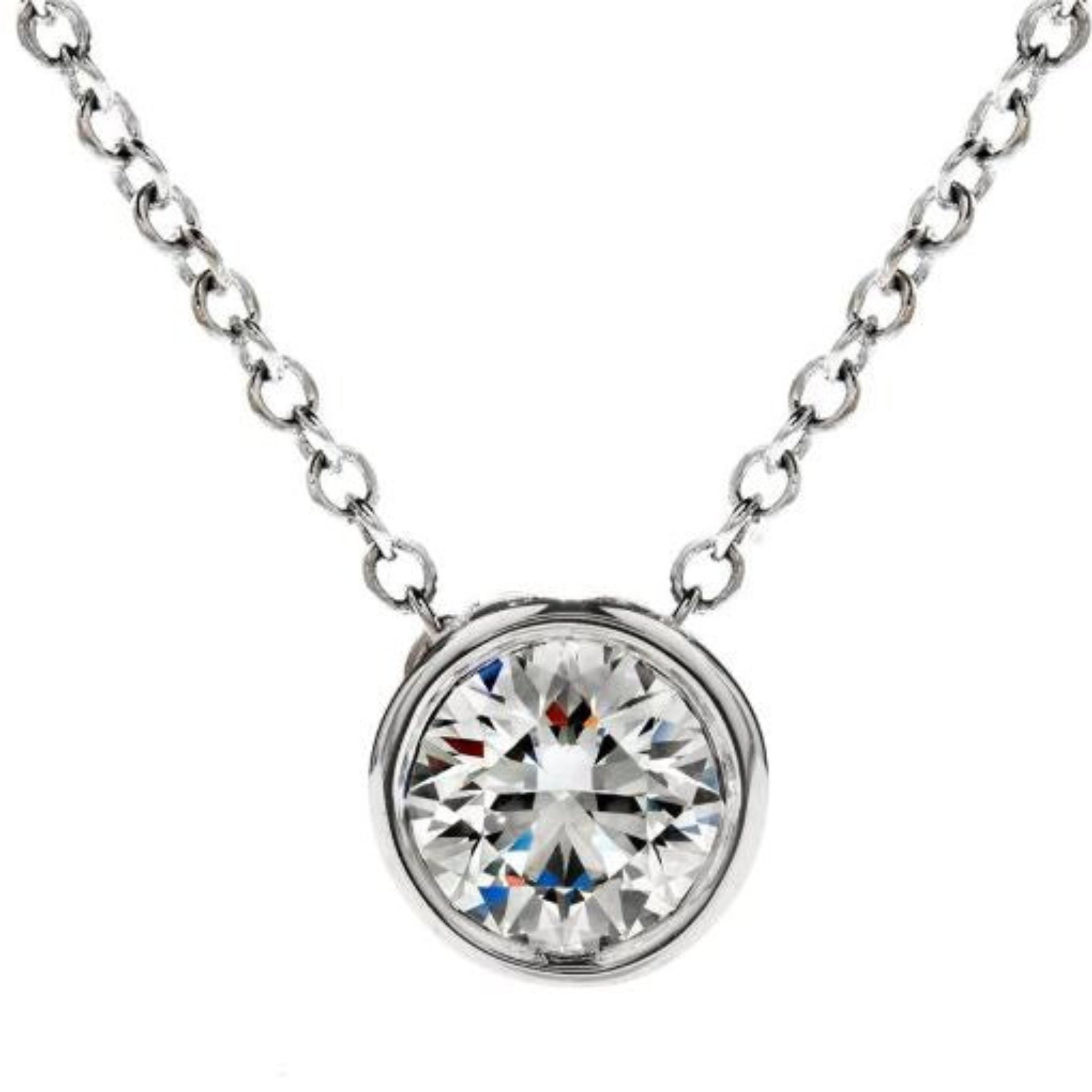 18kt White Gold Bezel Diamond Pendant with 1.03 Cts.jpg