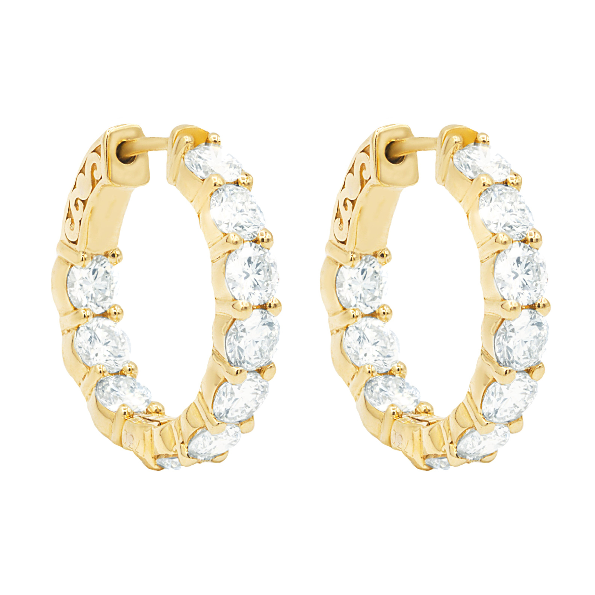 18kt Yellow Gold Diamond Hoops Containing 4.30 cts.jpg