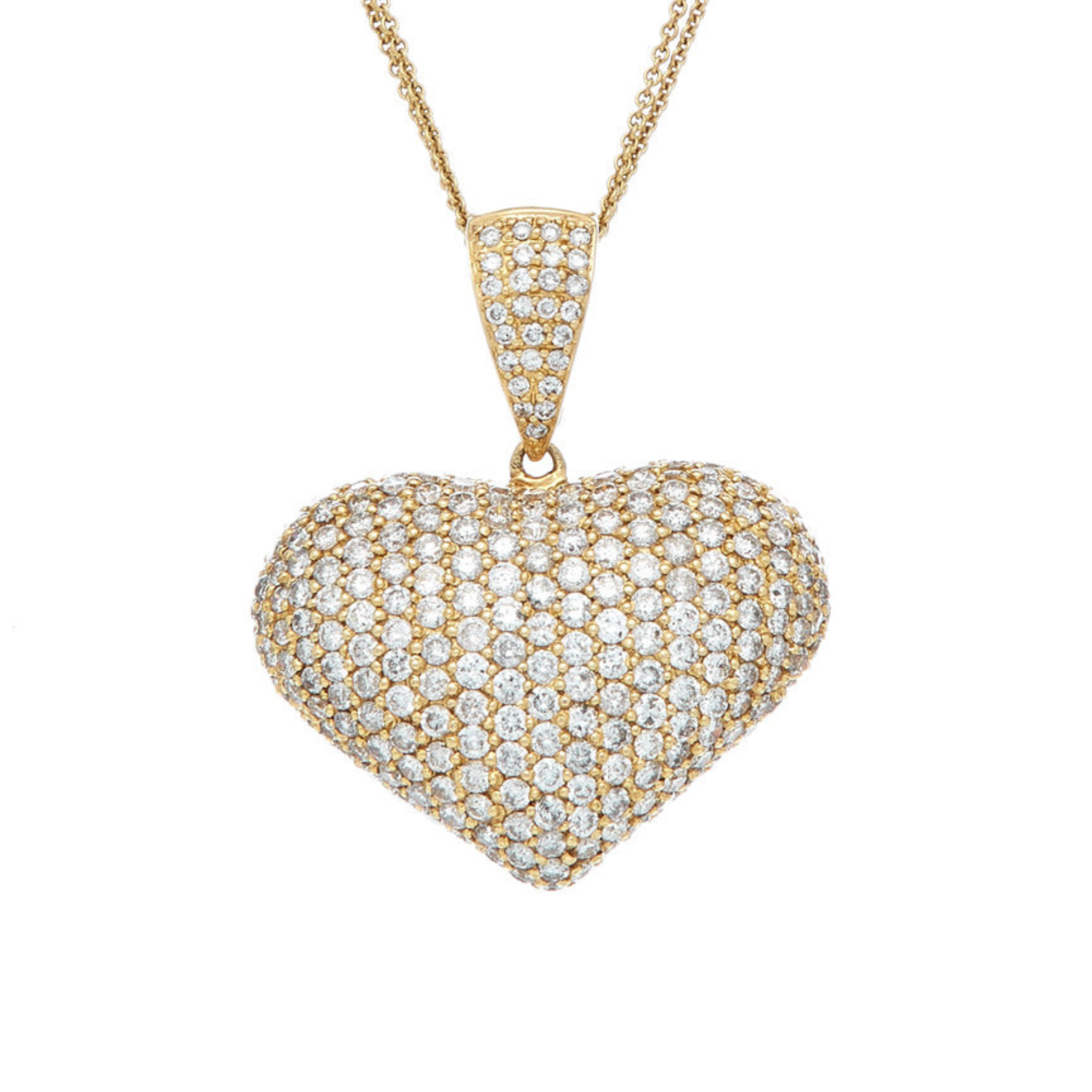 18kt Yellow Gold Pave Heart Diamond Pendant with 6.65 Cts.jpgm